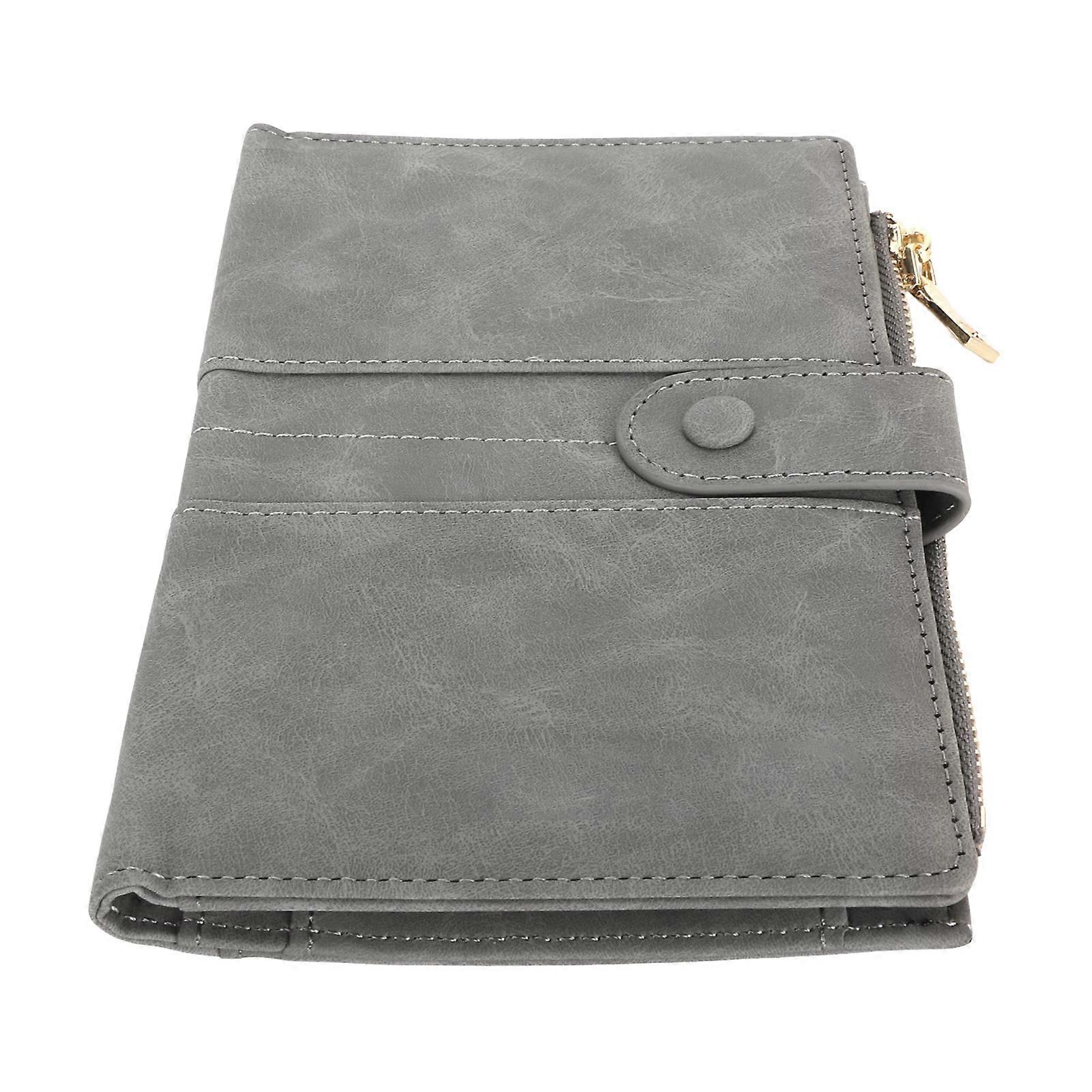 防水PUレザーRFIDパスポートホルダーウォレットグレー17.2x12x2cm