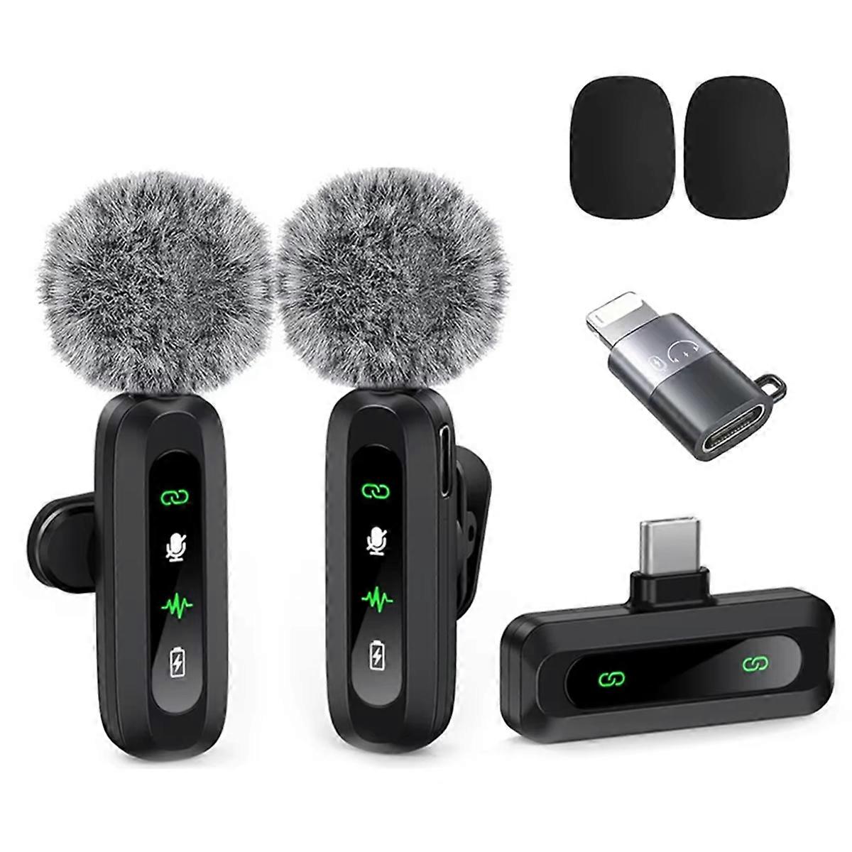 Wireless Lavalier Microphone for Android Laptop Live Broadcast Gaming Interview Vlog Recording Mini Mic