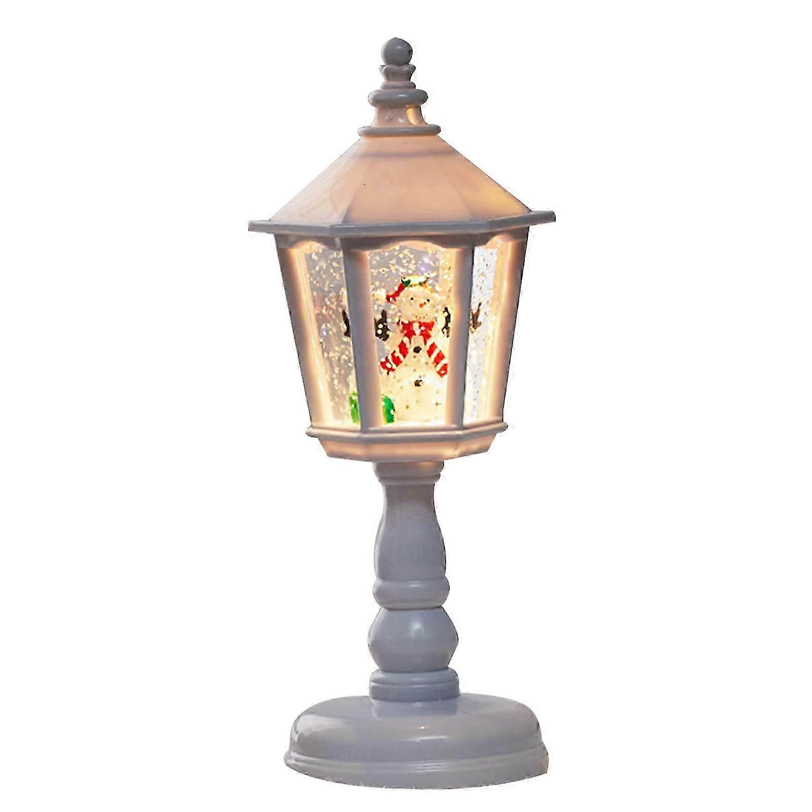 Lighted Snow Globe Christmas Lantern, Warm Light for Table Fireplace Porch Window