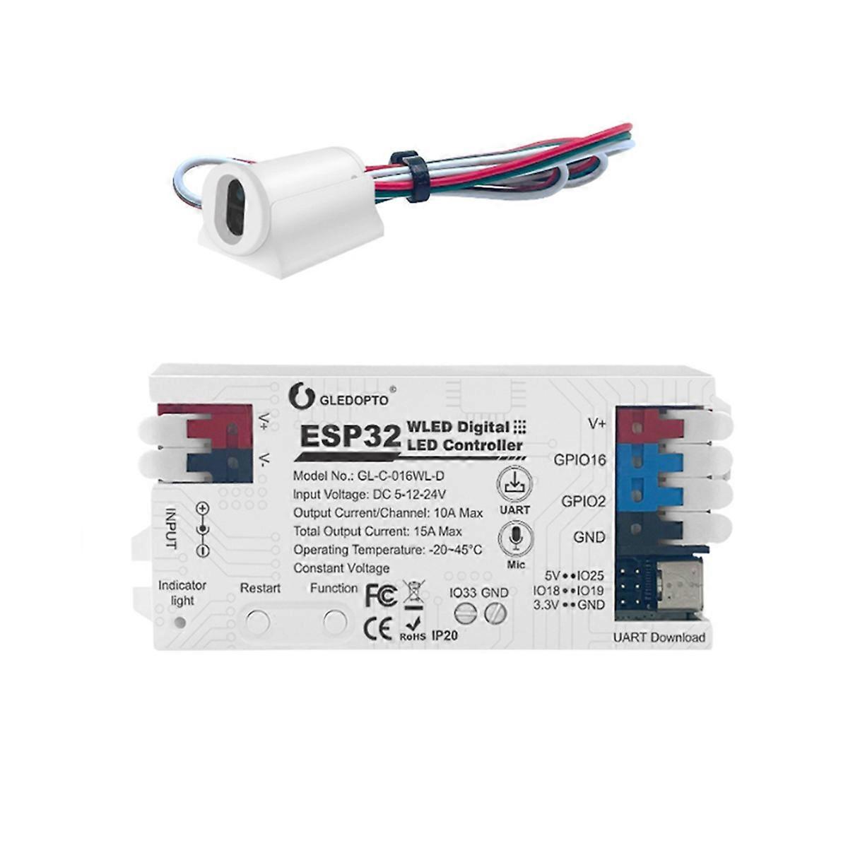  ESP32 WLED LED Controller with IR Switch Sensor Switch