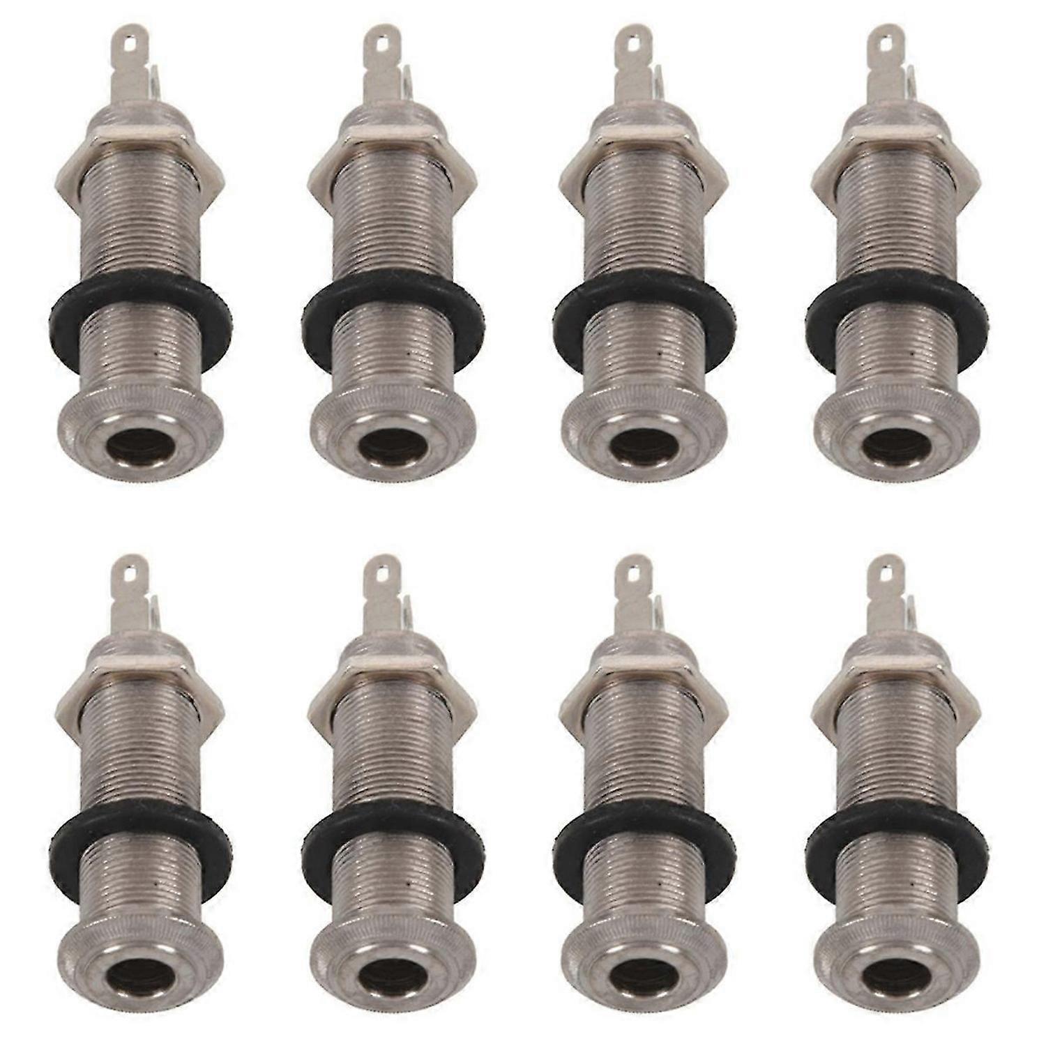 Chrome Threaded Cylinder Output Input Jack Plug Sockets 1/4 inch for