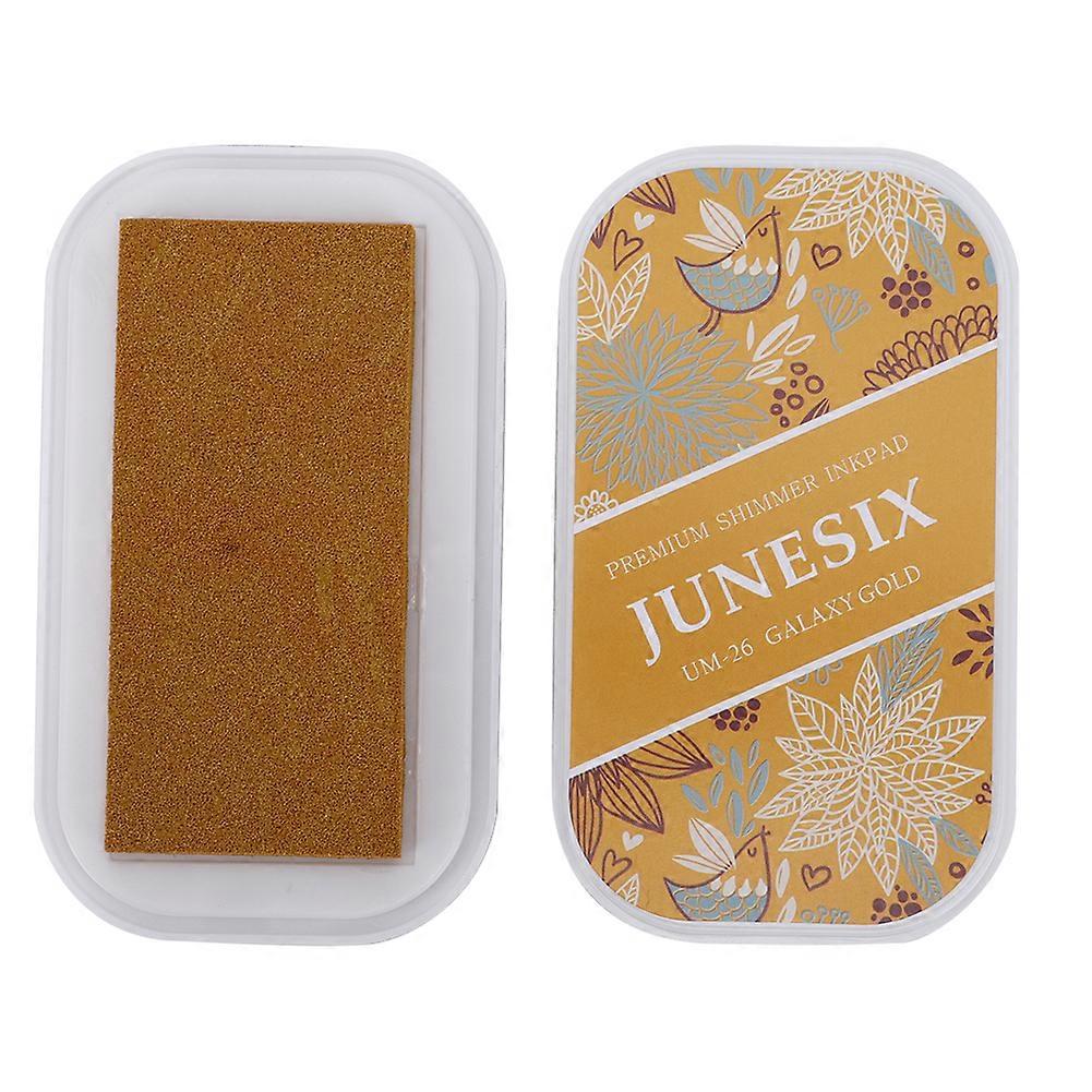 Large Metallic Color Ink Pad, Craft Rubber Stamp, for Diary, Rocket, Gold and Red