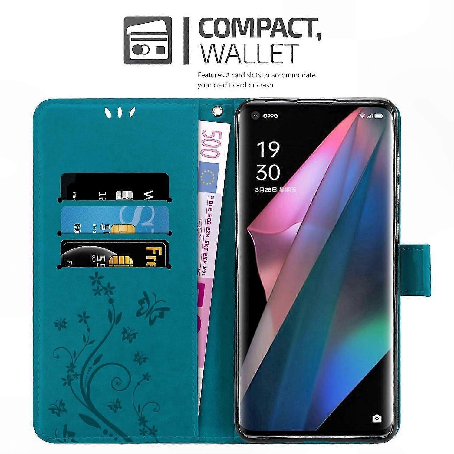 Floral Pattern Phone Case with Card Slot for FIND X3 PRO Protective Cover