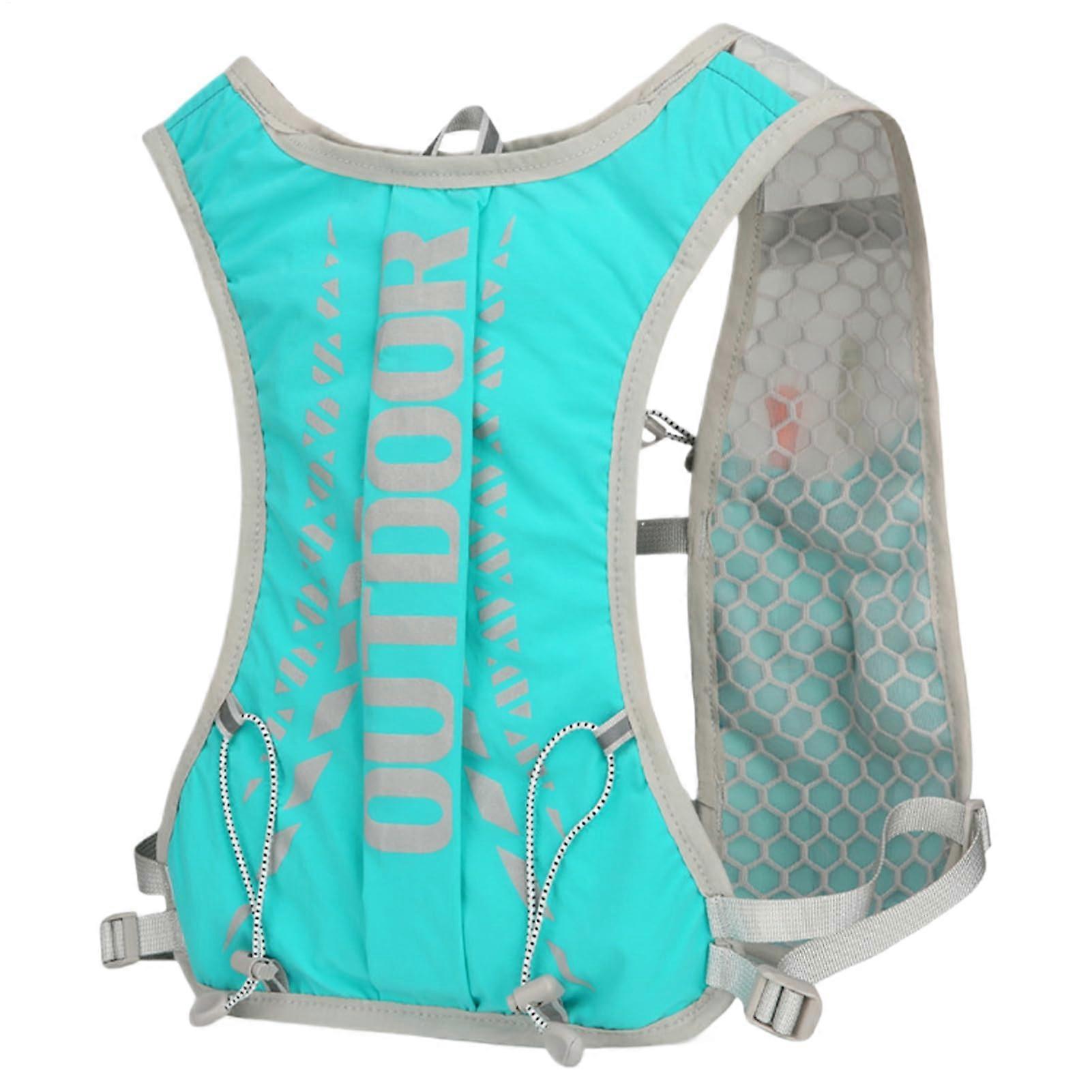 Hydration Vest Running Backpack 5L Wicking Pack with Reflective Stripes Breathable Design for Long Distance Runners Green