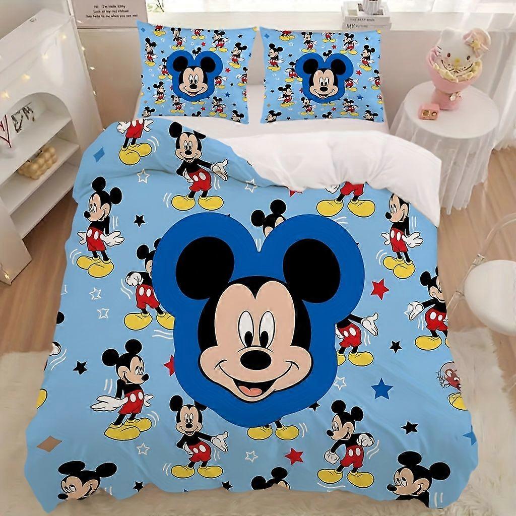 TE849 3pcs Mickey Mouse Clubhouse Mickey Minnie Bedding Set Cartoon Includes 1 Duvet Cover and 2 Pillowcases Super Soft Comfort for Bedr