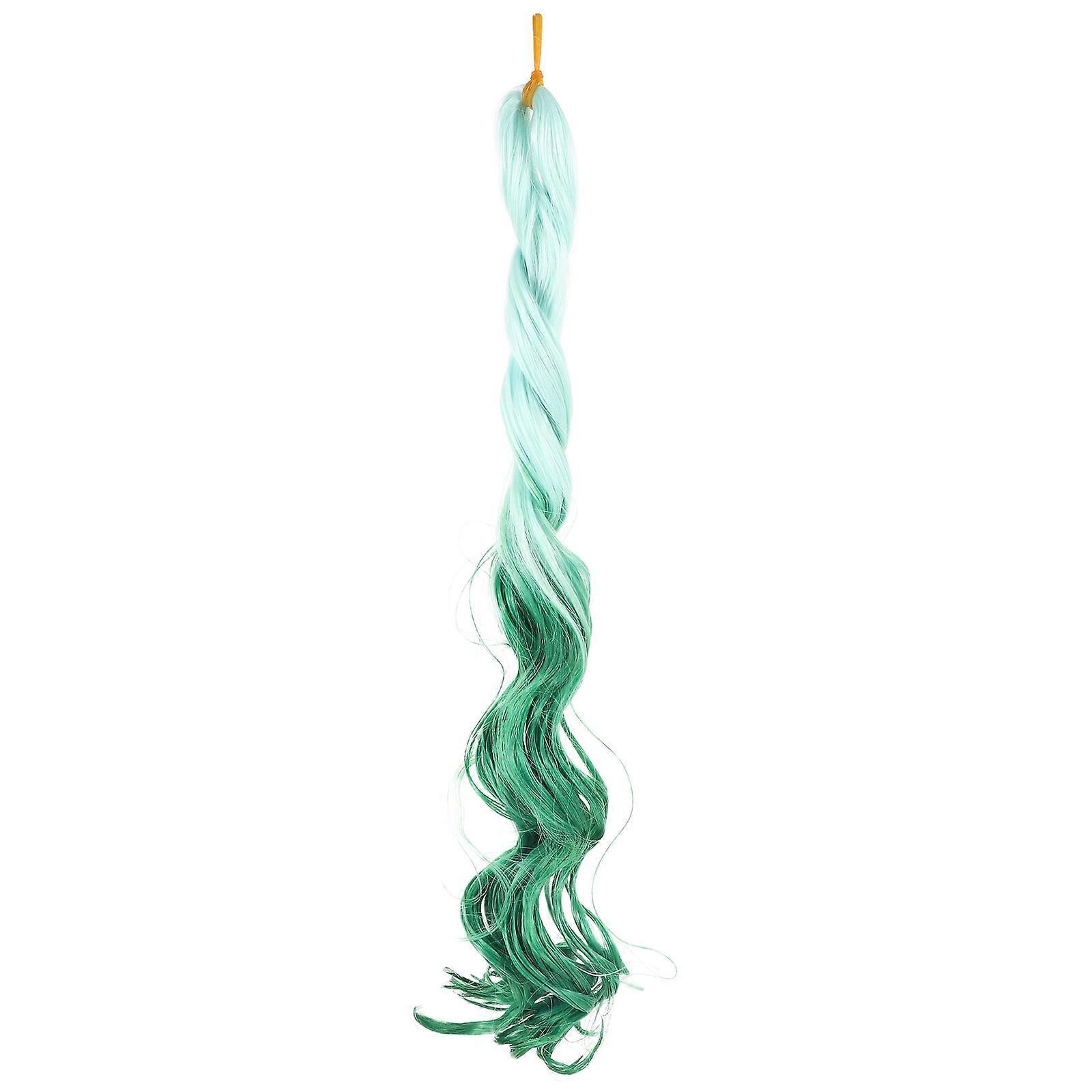 Hair Extensions Dreadlock Braids for Decoration 4Pcs Green Wavy Wig