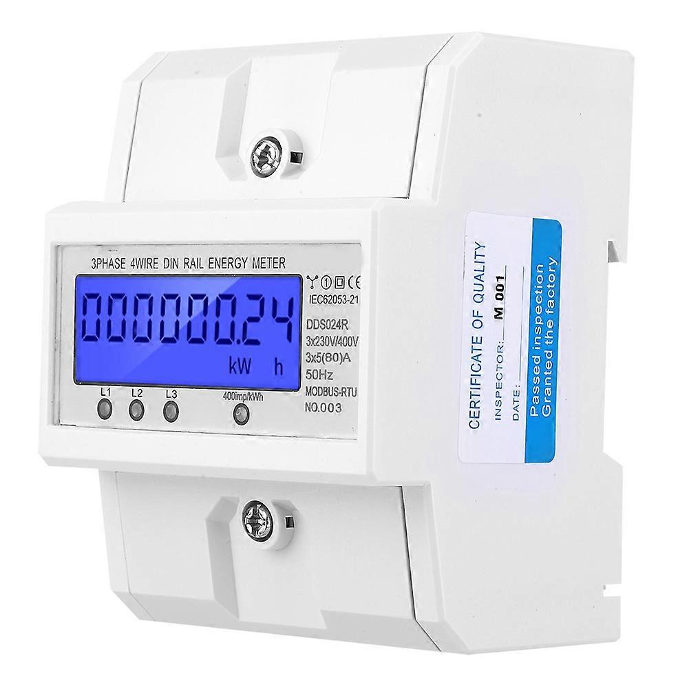 DDS024R 3 Phase 4 Wire Energy Meter 100A RS485 LCD 100x76x65mm