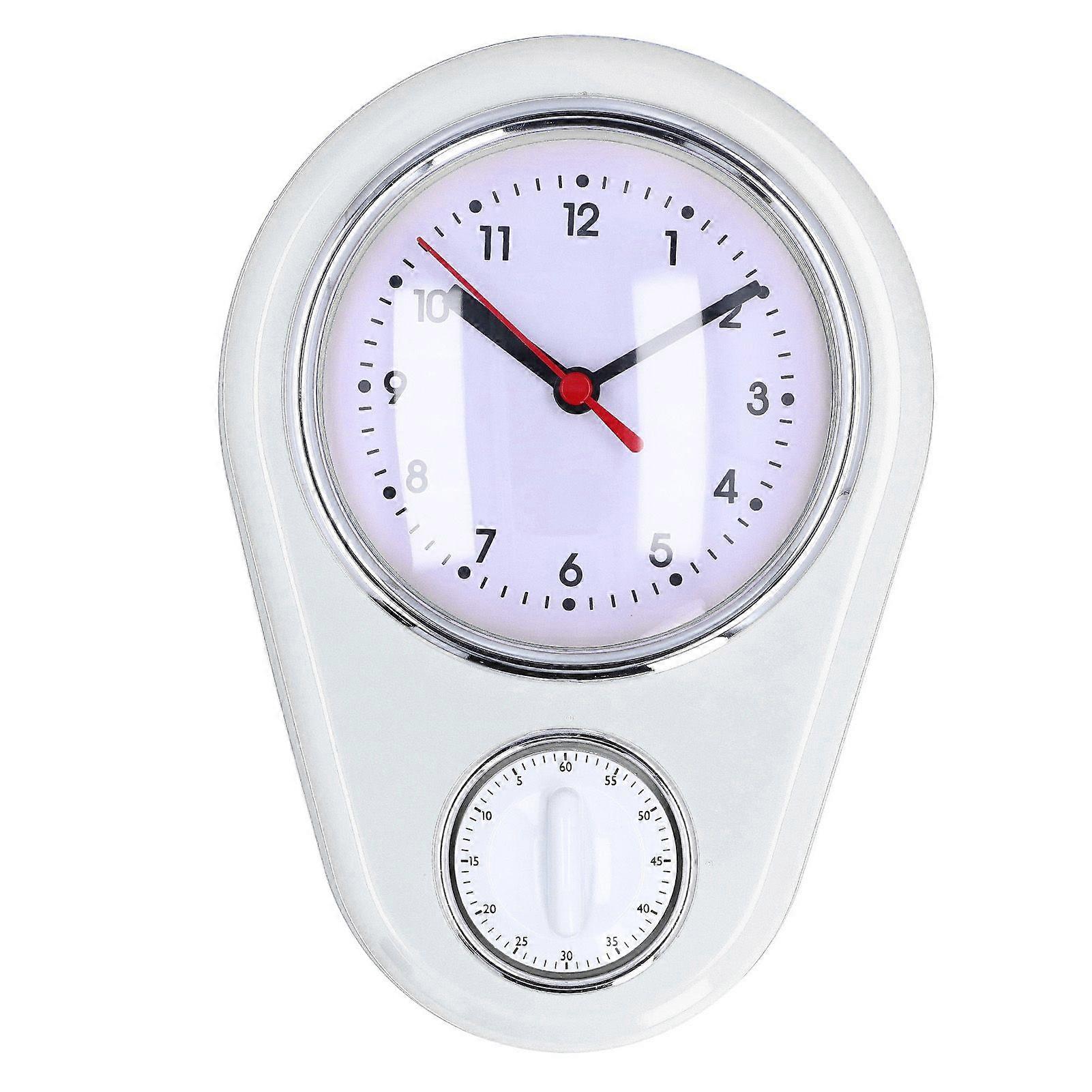 9 Inch Kitchen Timer Wall Clock Multifunction Innovative Precise Time Silent Operation Quartz Clock for Home Kitchen White