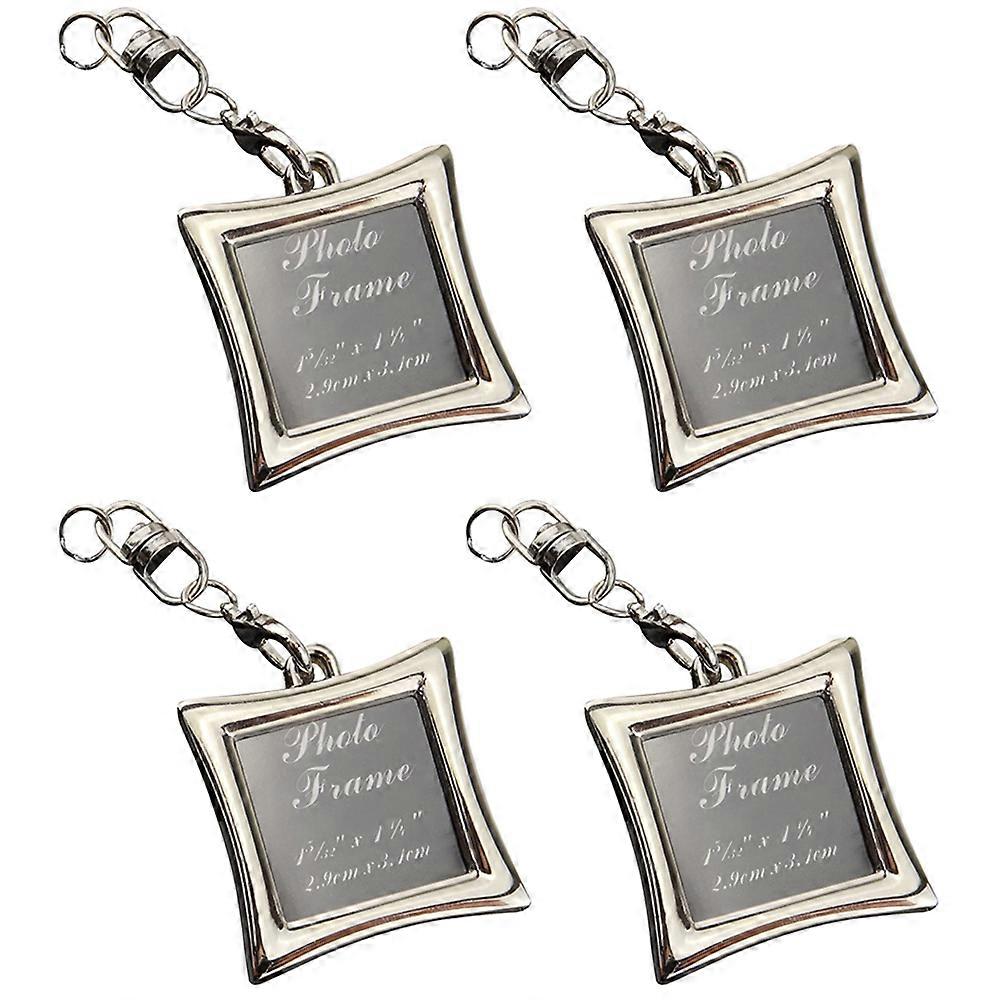 Assorted Chain Photo Frame Key Ring for Decoration 4Pcs