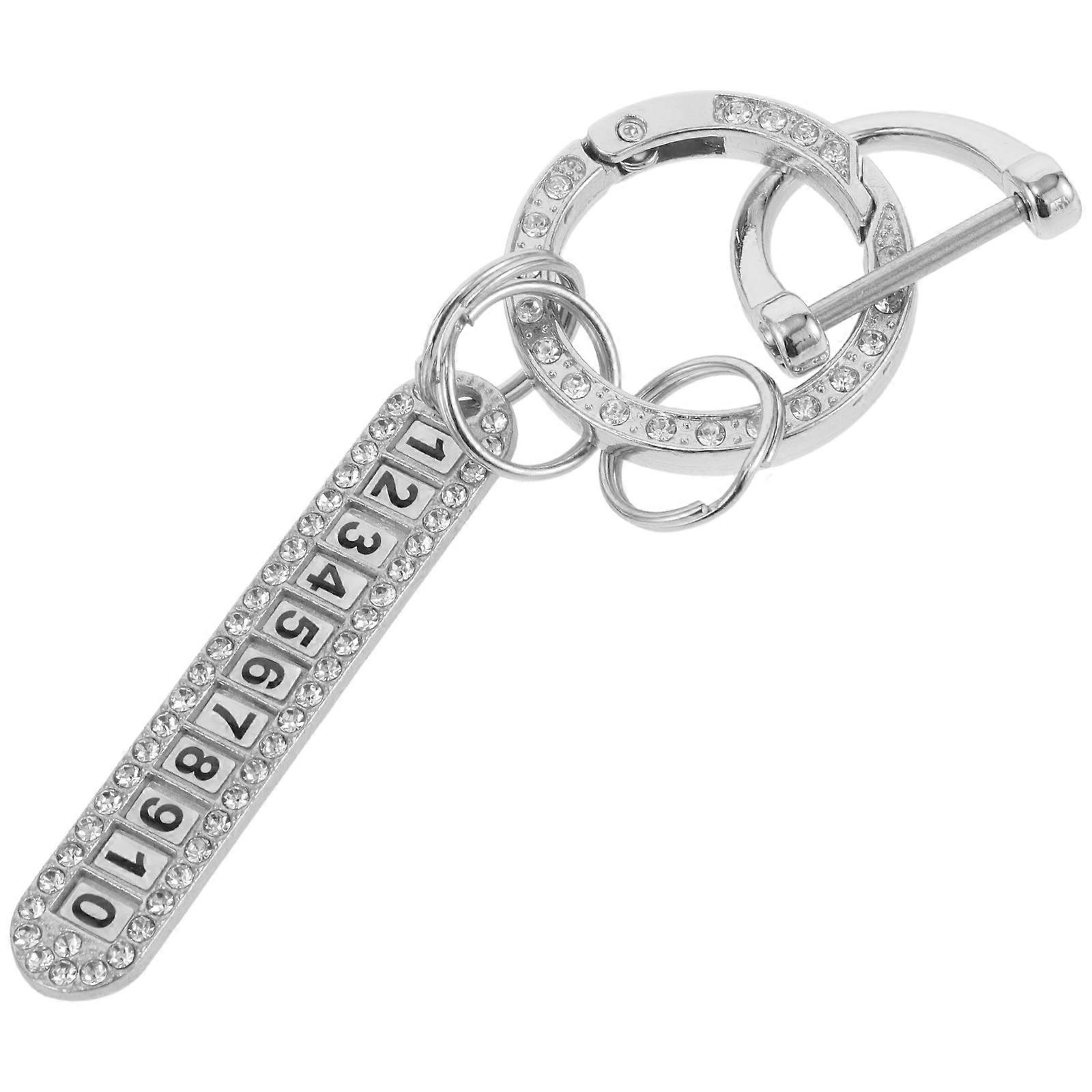 Detachable Key Ring Car Key Chain for Car Keys Silver Zinc Alloy with Temporary Parking 1 Set