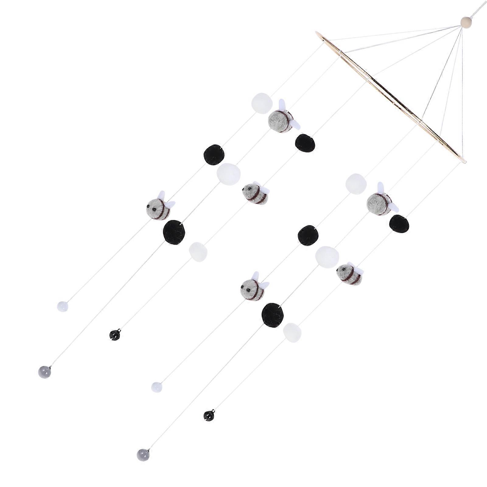 Cot Toy Mobile Pendant Room Light Grey Wool Iron Cognitive Ability Cultivation 1Pack