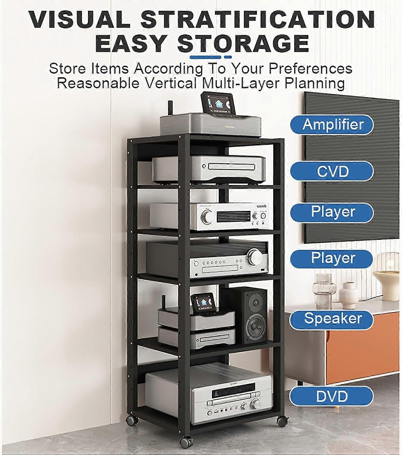 Media Stand Audio Rack for DVDs, Game Consoles & Stereo Equipment - Mid ...