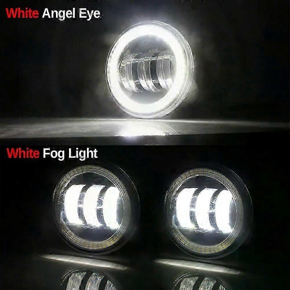Compatible 2 X Car Front Bumper Fog Light Assembly For Fiat Ducato 250-290 2014-2020 30W LED Lens Angel Eye Fog Daytime Running Lamp 12V