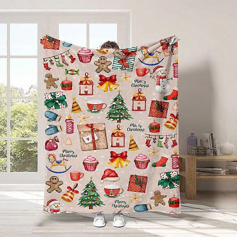 3D Christmas Atmosphere Printed Series Sleeping Blanket, Sofa Bed Sheet Blanket