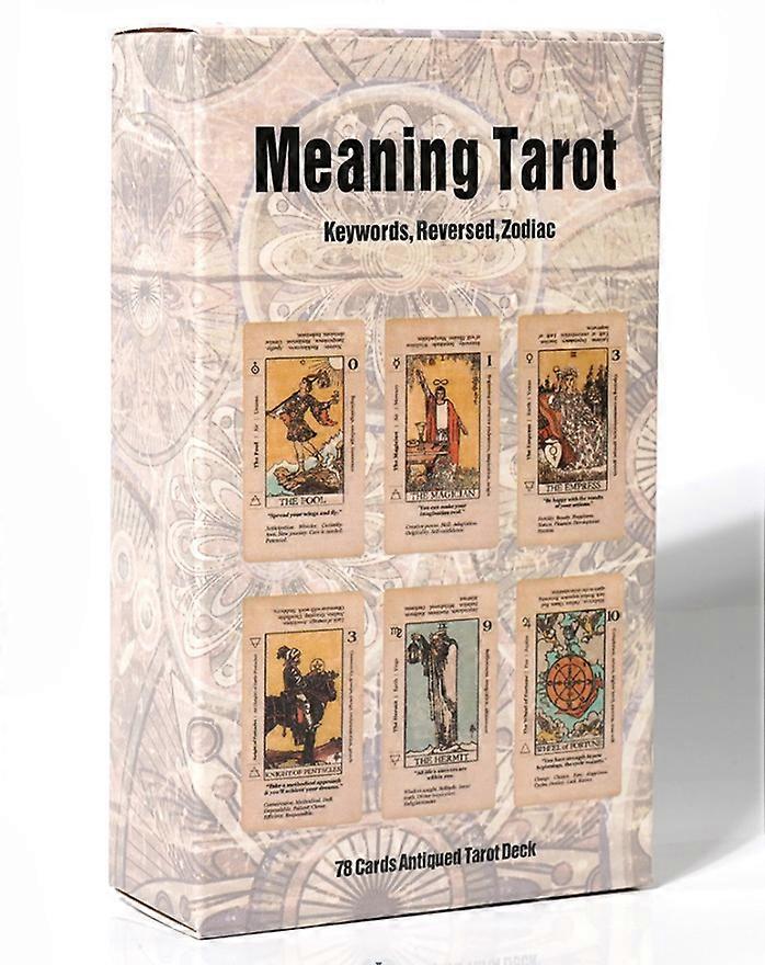 Tarot Card With Meaning On Them Beginner Tarot Keyword Antiqued Tarot Deck Learn Tarot 78 Cards Reversed