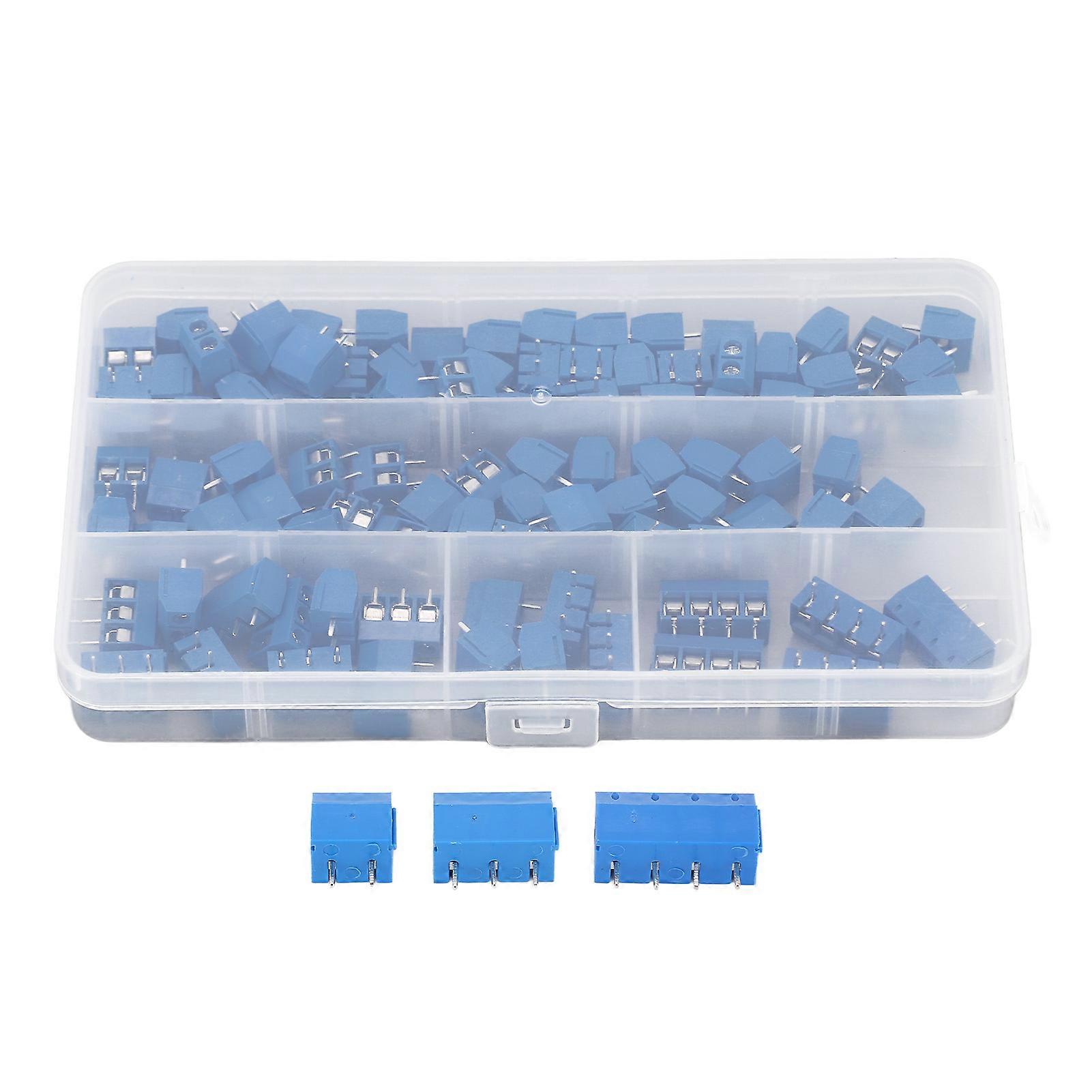 Lot de 100 borniers à vis pour montage sur circuit imprimé, 2, 3 ou 4 broches, 10 A, 300 V, pas de 5 mm, pour l'électronique