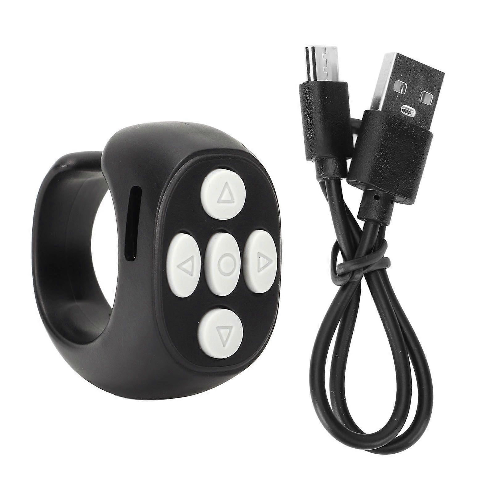 Bluetooth 5.3 Ring Remote Control Page Turner Cell Phone Camera Shutter Selfie Remote for Video Reading