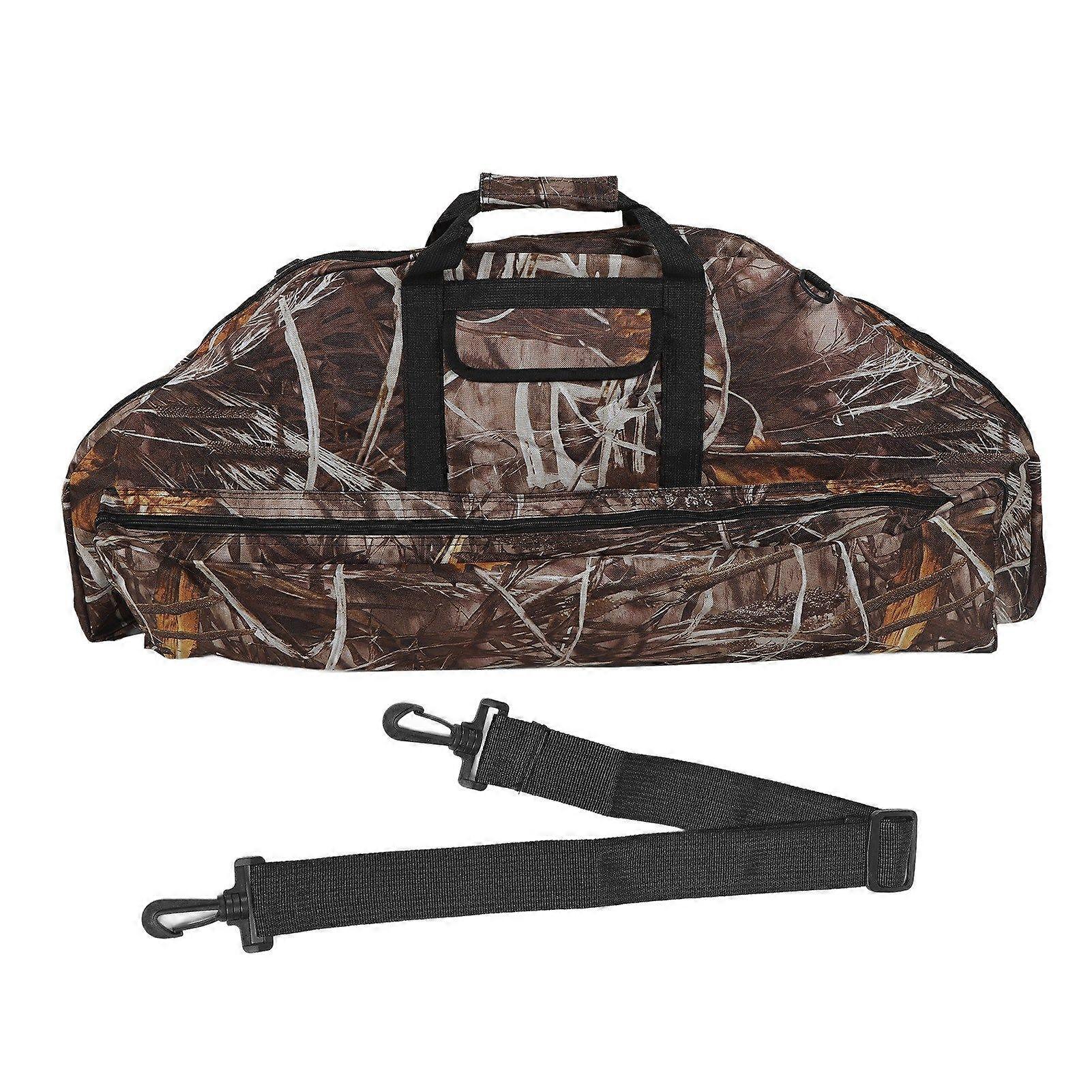 Compound Bow Bag Bow Carry Bag Canvas Large Capacity Lightweight Multifunctional Portable Bow Bag with Arrow Pocket 95cm Camouflage