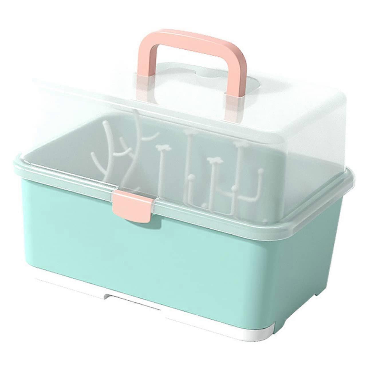 Bottle Drying Rack With Lid Utensil Organizer Easy Disassembly For Cleaning SpaceSaving Countertop Design