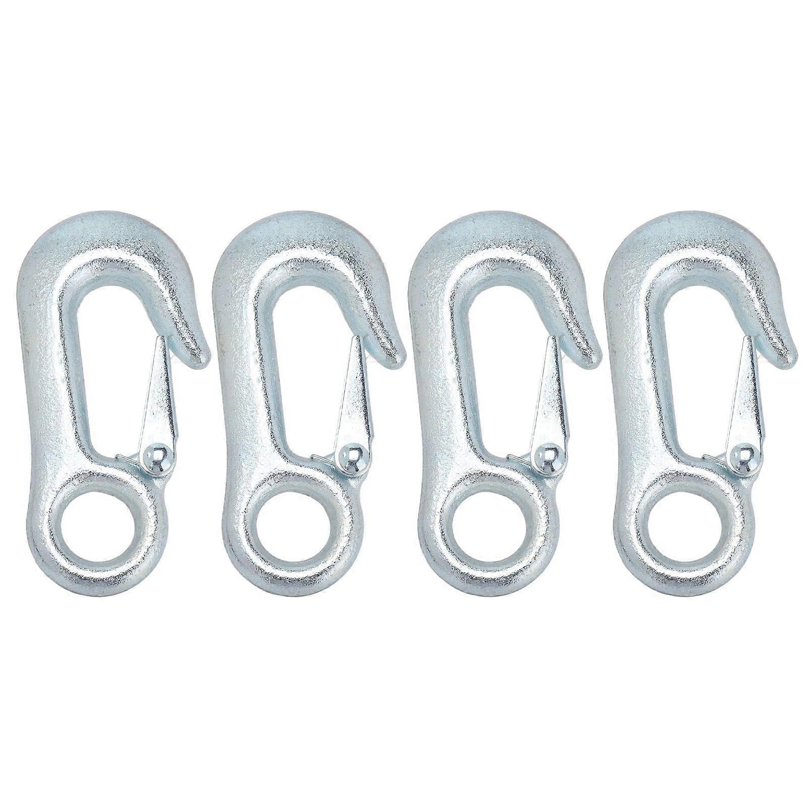 4Pcs Winch Hook Galvanized Clevis Slip Set Kit with Safety Latches for Trailer Ship108x20mm