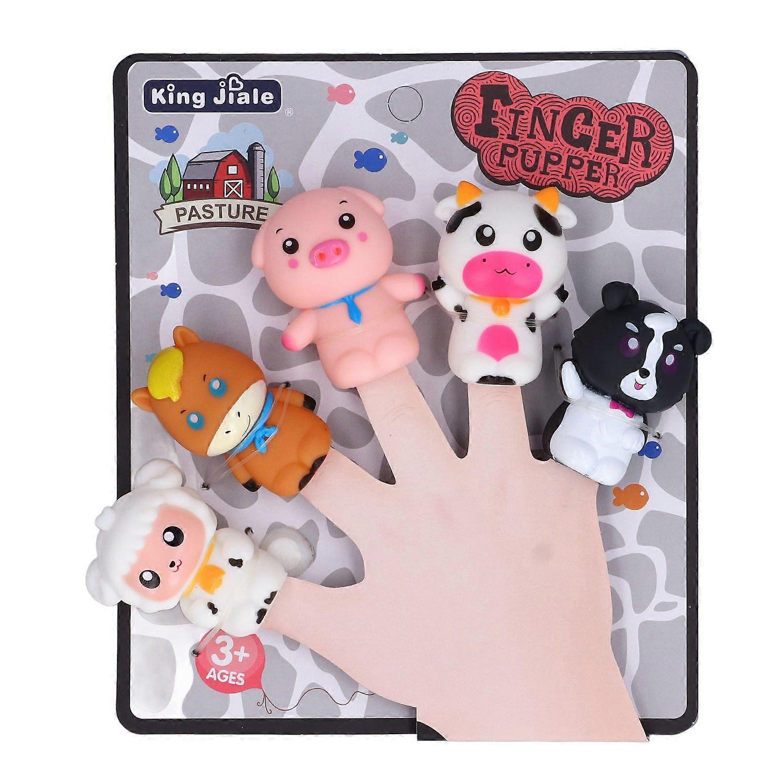 Animals Finger Puppet Set Playing Teaching Interactive Finger Puppets Bedtime Story Toy for Storytelling C
