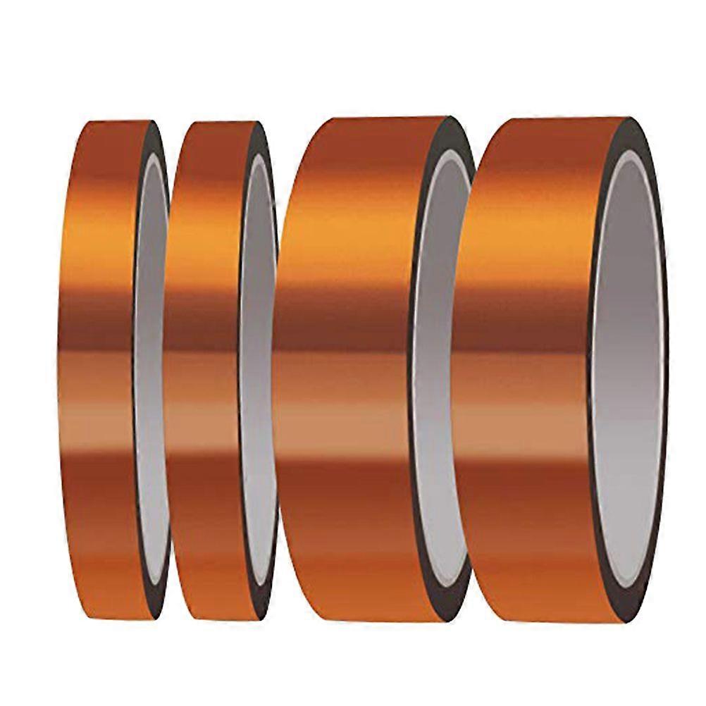 4PCS High Temp Tape Heat Resistant Tape Multi-Sized with Silicone Adhesive for Masking Soldering
