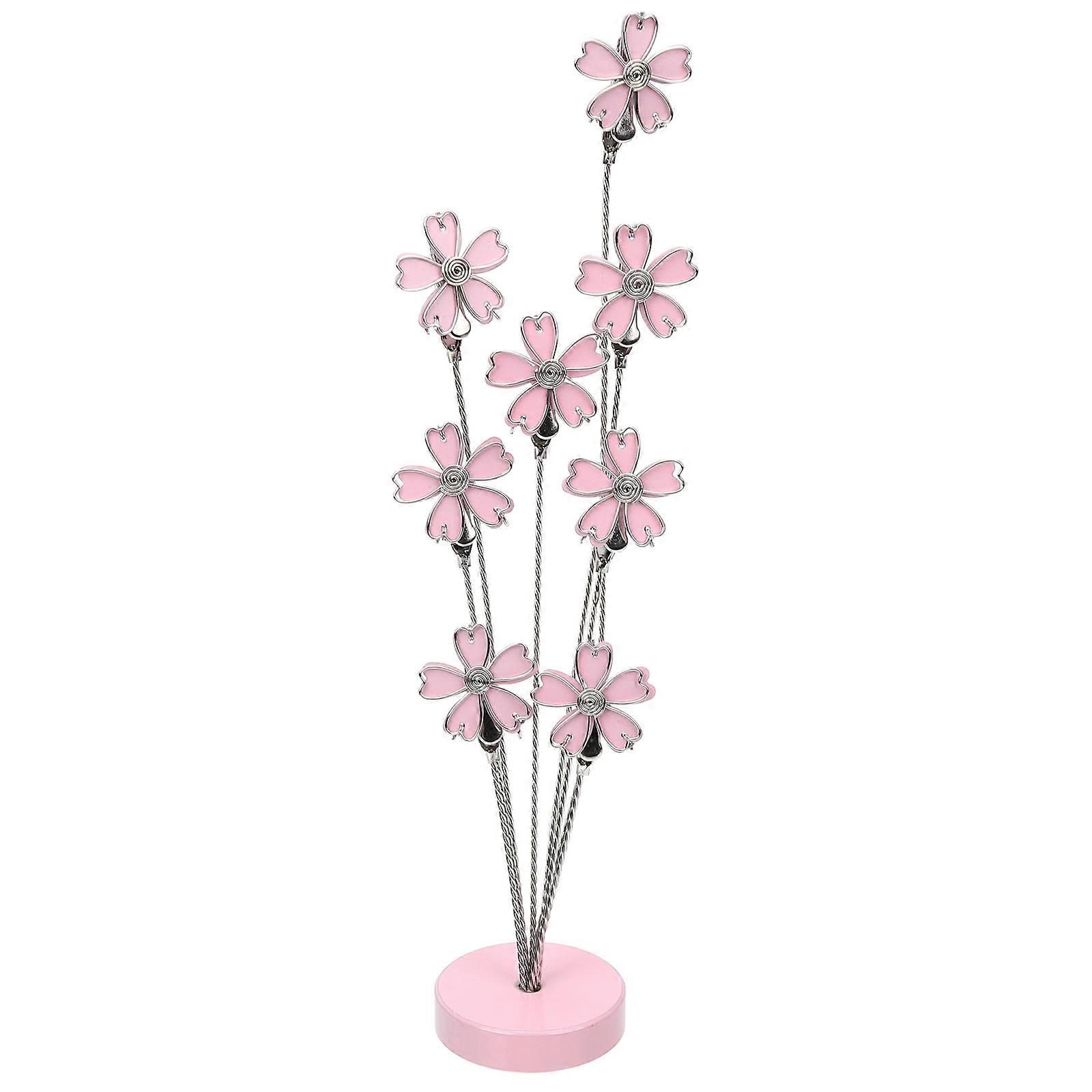 Memo Clip Stand Flower Design Tabletop Photo Holder for Home 2Pcs