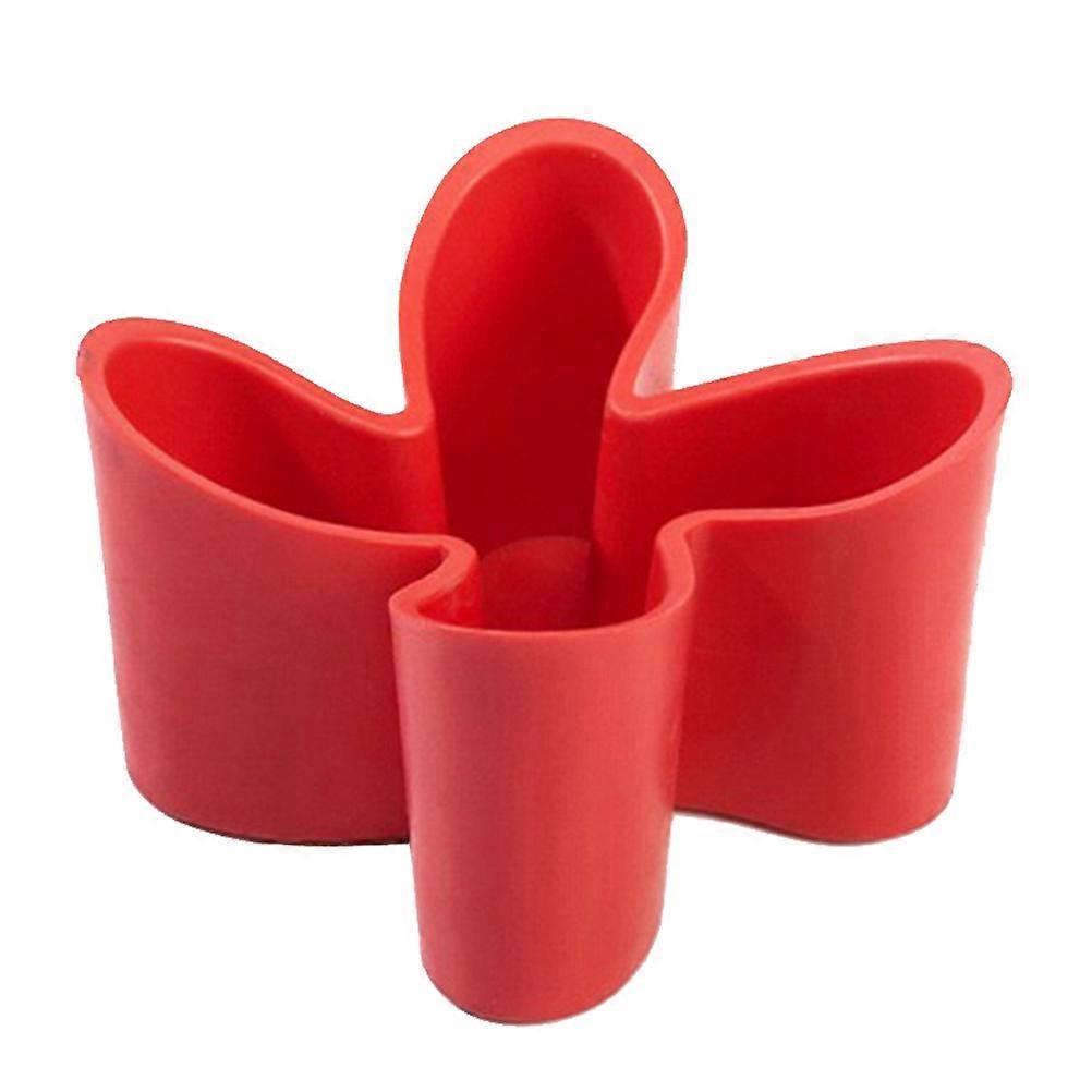 Red Four-Leaf Clover Shaped Storage Box for Desk Organizer
