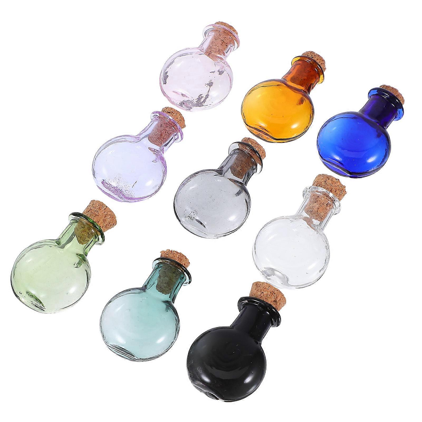Mini Decorative Glass Bottles Glass Jars with Cork for Storage 27Pcs