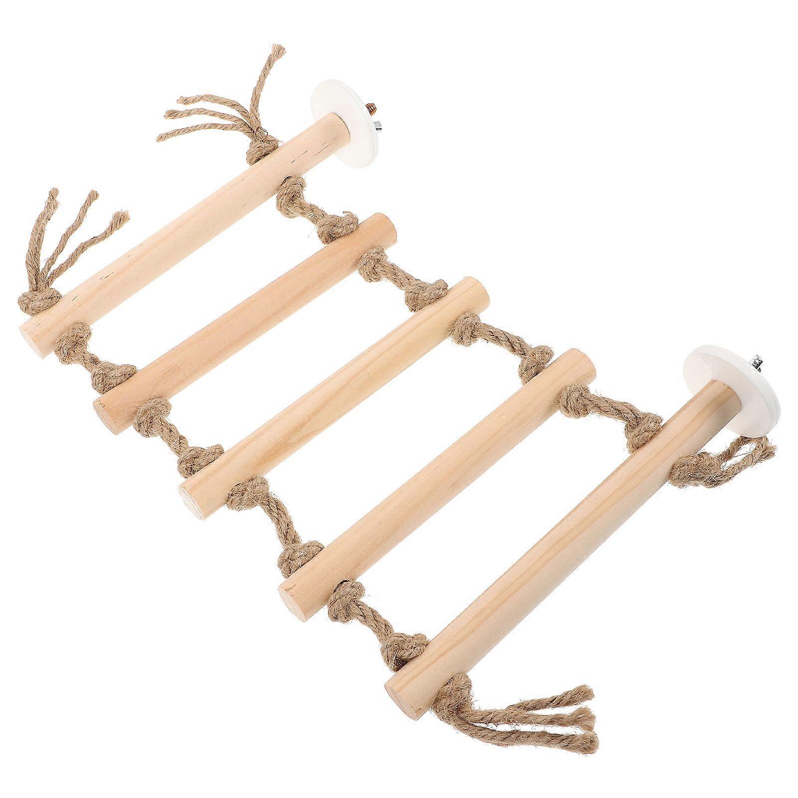 Parrot Climbing Ladder Toy Made Of Wood 3Pcs Size 24.50X16.00X4.00CM Designed For Bird Cages Safe Multi-Layer Exercise Tool