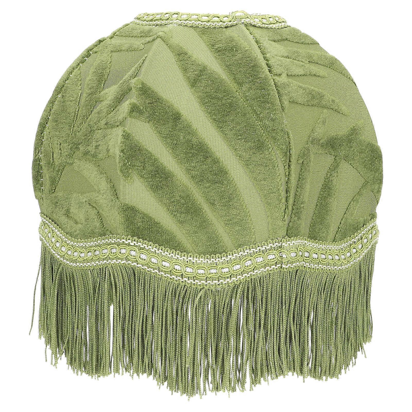 Green Small Lamp Shade with Macrame for Indoor Light Cover