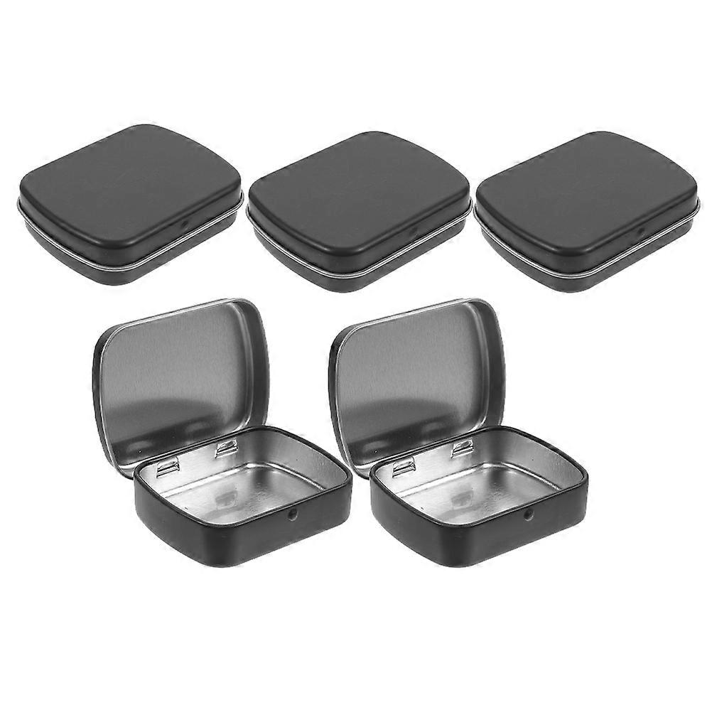 25Pcs Portable Metal Rectangular Tin Box For Artists Daily Use Compact Storage Solution With Hinged Lid Design Black Color