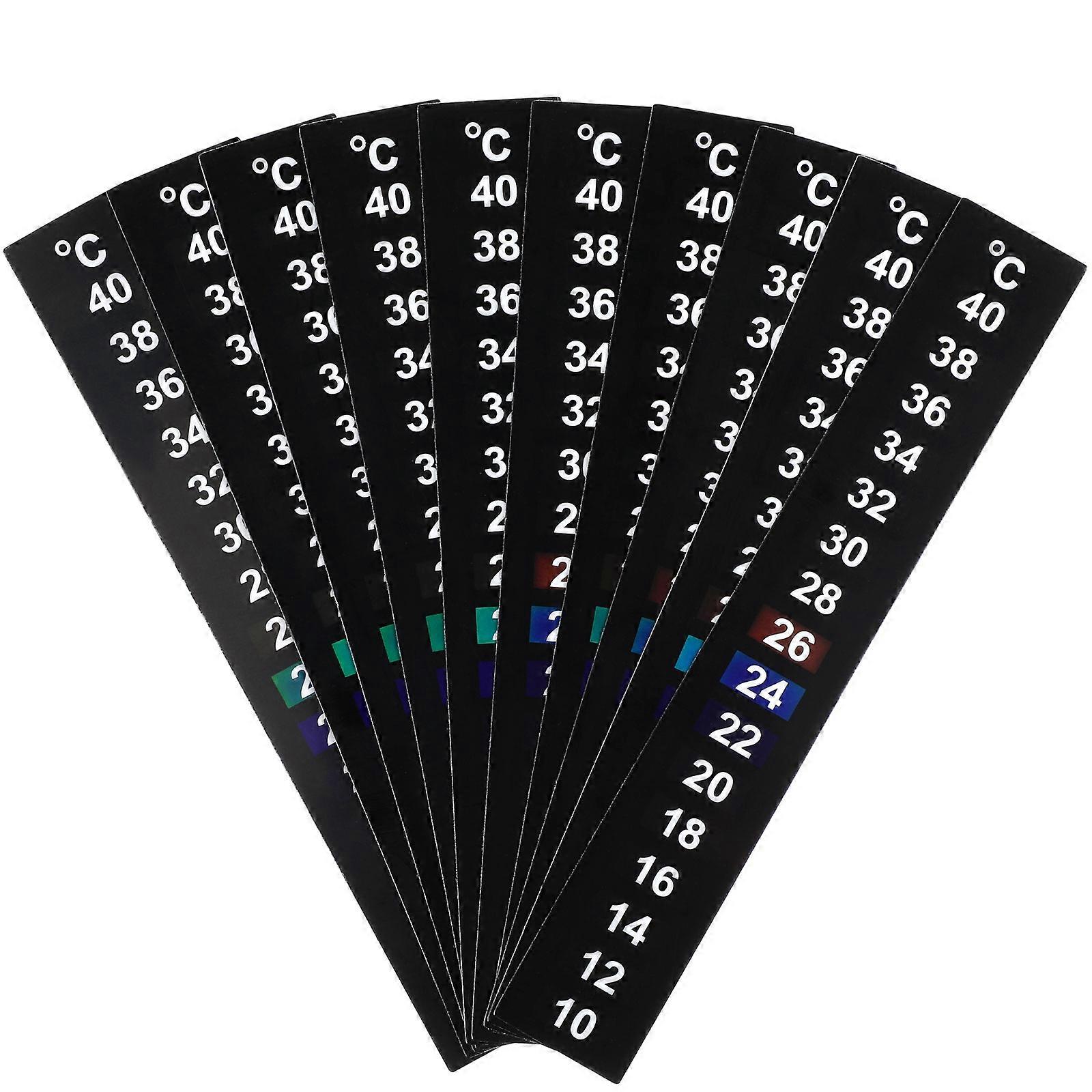 Temperature Measurement Strip 5Pcs Adhesive Backing For Brewing Indoor Use 13 X 2 Cm Black
