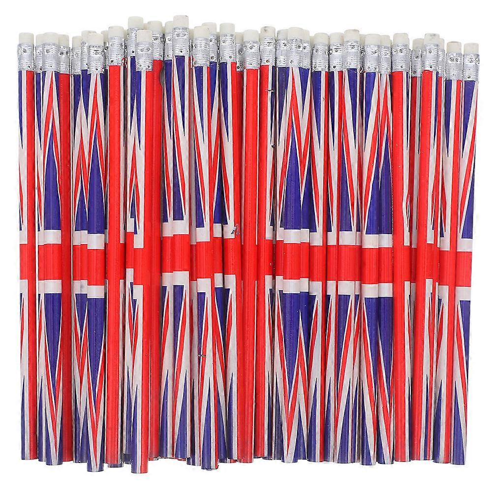 British Flag Pencil Wood-Cased Pencils for Classroom 72Pcs with Eraser