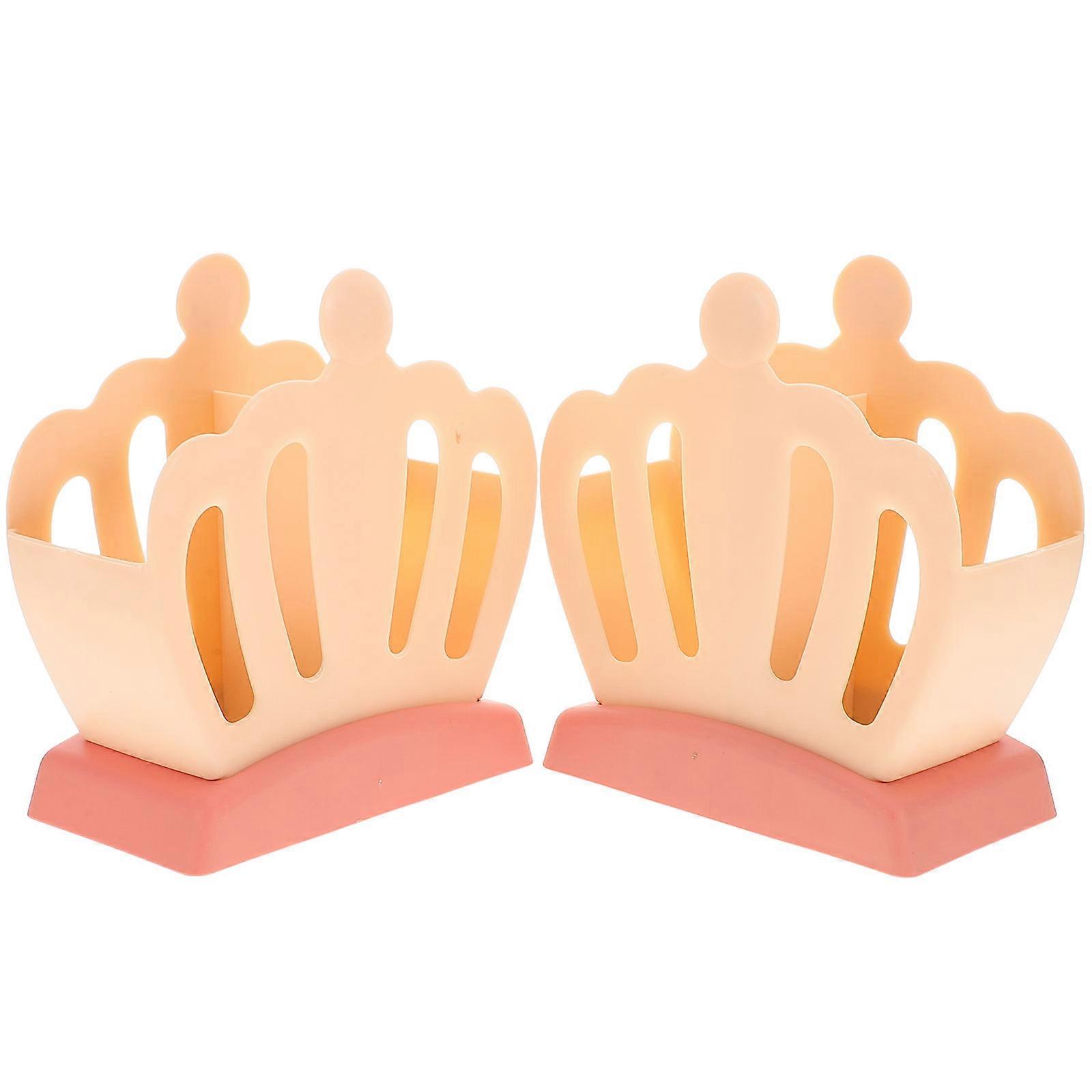 Chopsticks Storage Containers Crown Shaped for Storage 4Pcs Pink