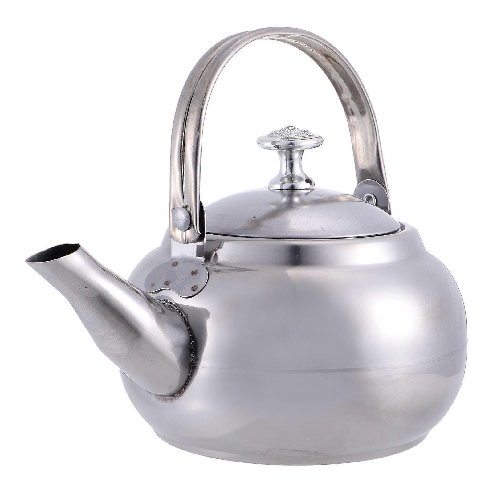 Stainless Steel Tea Kettle for Boiling 4Pcs Silver Heating Set