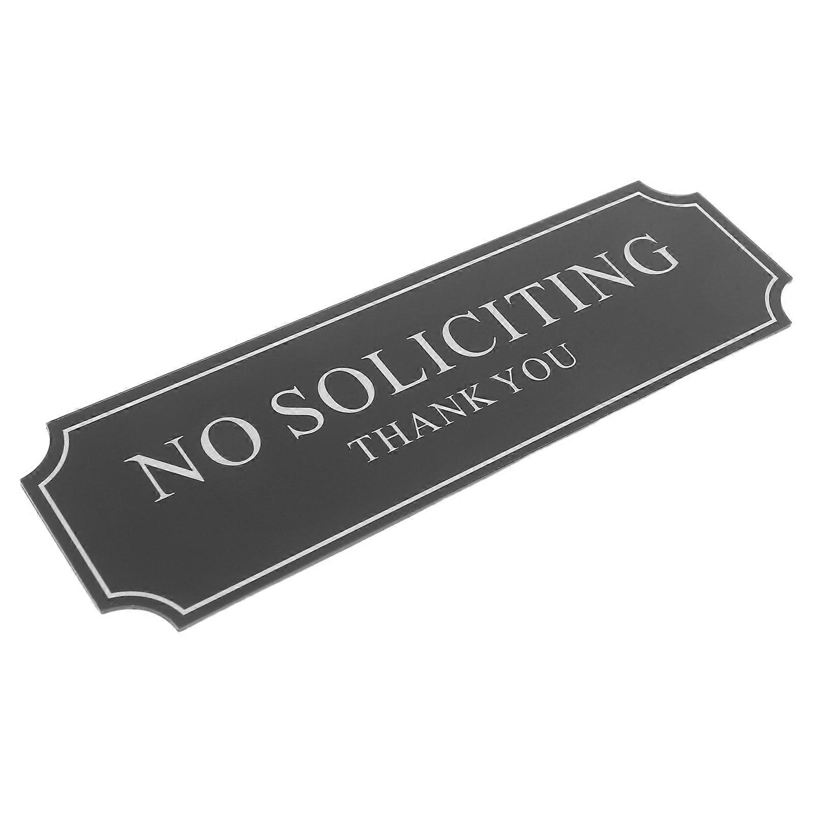 No Soliciting Sign for Door Acrylic with Warning 4Pcs Self-Adhesive Set