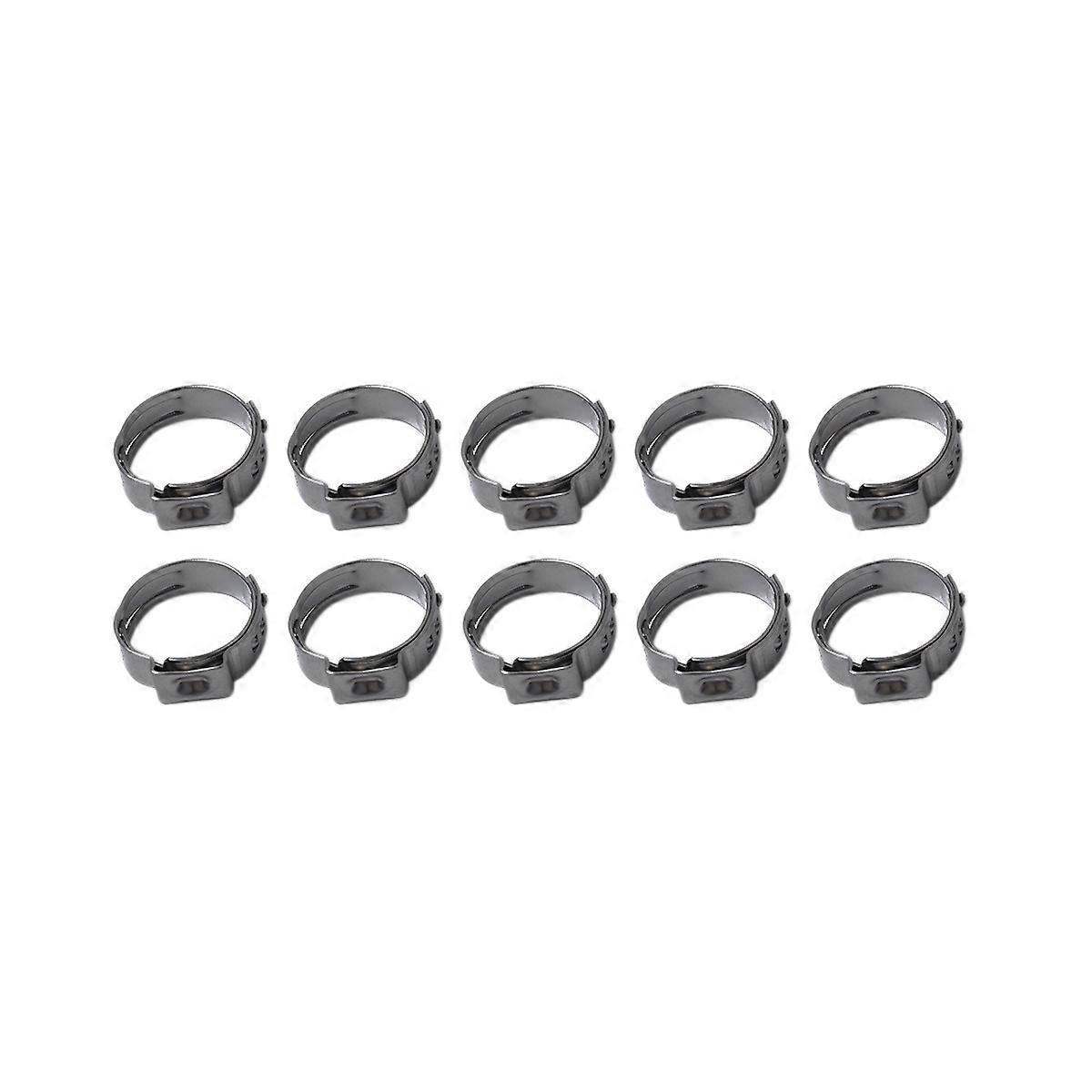 Gear Hose Clamps Stainless Steel Single Ear Clamp for Hose Use 30Pcs Silver