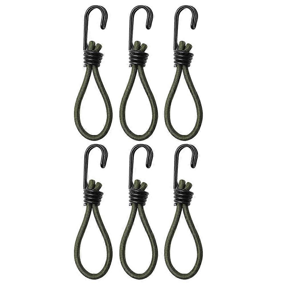 Elastic Rope Buckle Camping Tent Hook for Outdoor Use 12Pcs Green