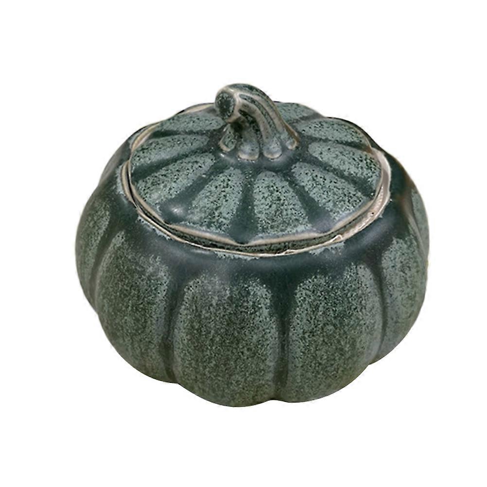 Multi Color Pumpkin Shape Tea Can Ceramic Canisters 2Pcs