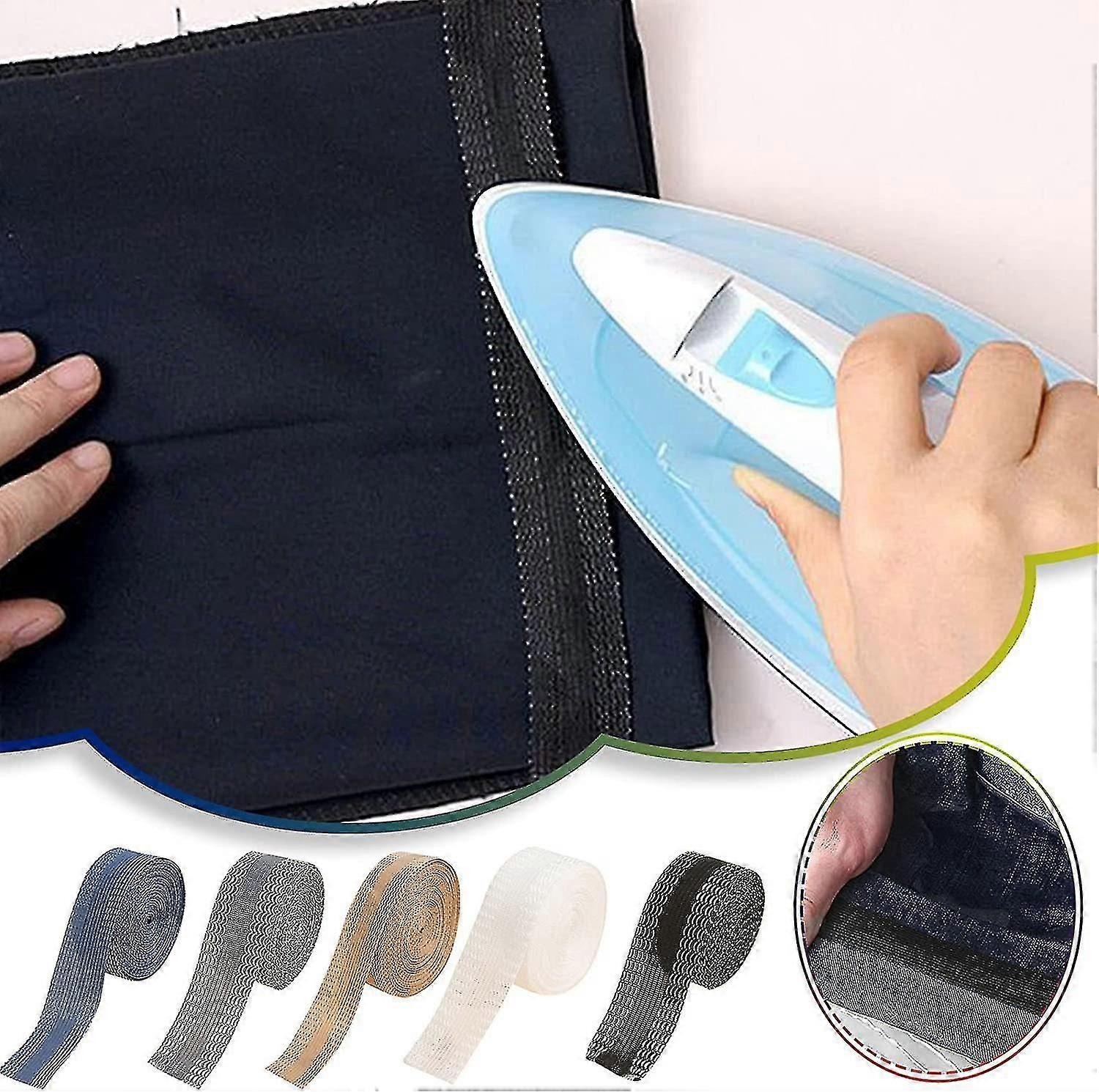 "الحديد على Hemming الشريط سحب الجانب ملصق ذاتية اللصق الحرة قطع تغيير السراويل الكفة لصق إغلاق بنطلون صفعة ملصقا"