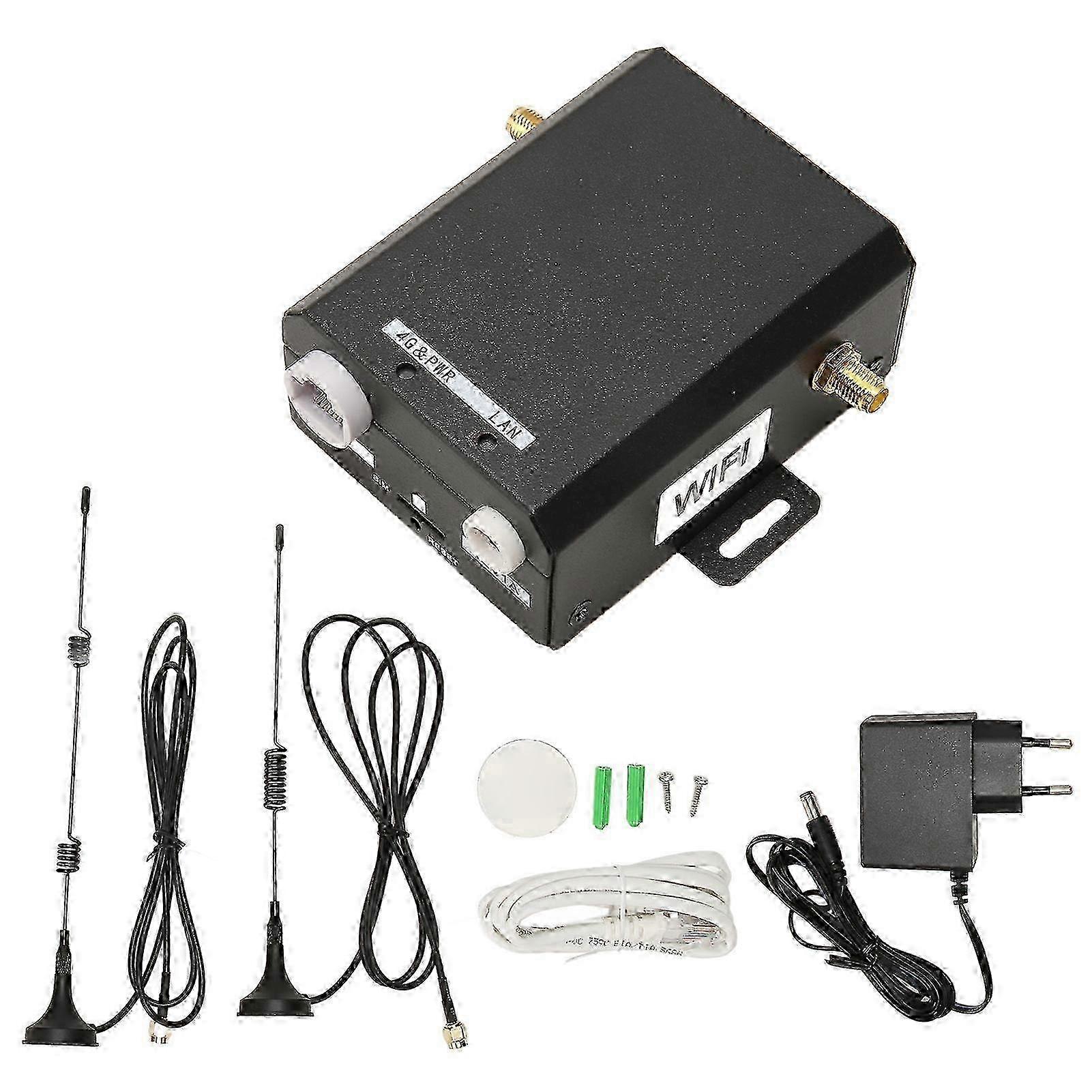 Industrial 4G LTE Router 150Mbps Nano SIM Card Slot 16 Users Metal Shell Mobile WiFi Hotspot with 2 Antennas 100‑240V