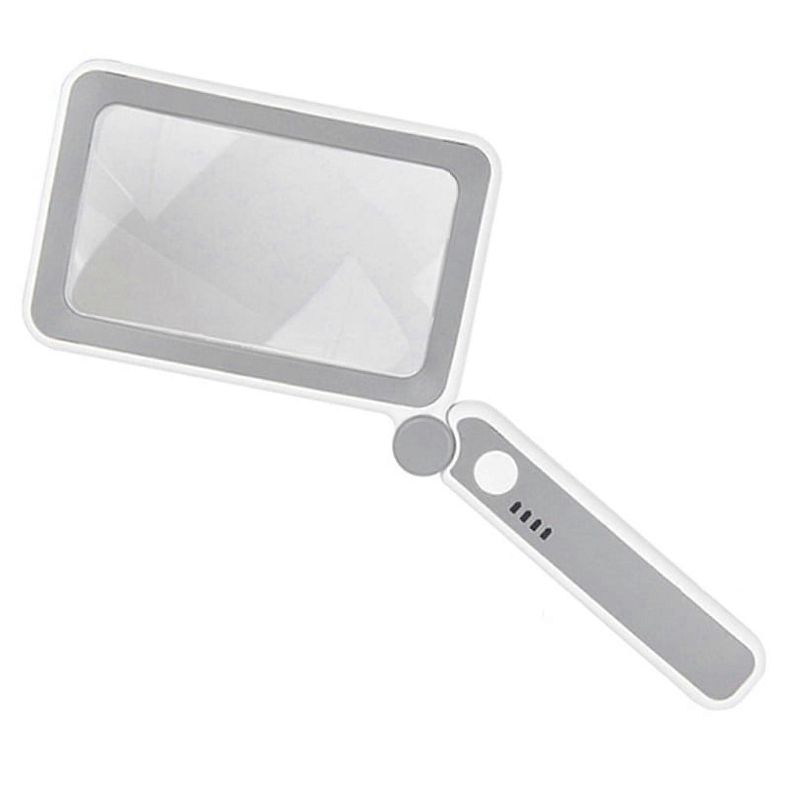 Lighted Magnifier for Close Work Reading 3.5X Folding Handheld LED Illuminated Rectangular Magnifier