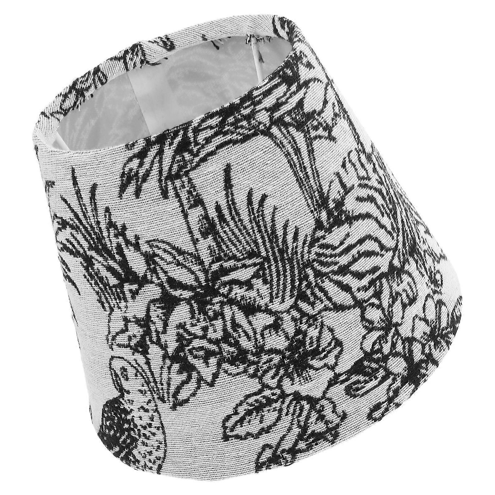 Black Fabric Embroidered Lamp Shade for Decor 1 Piece Replacement