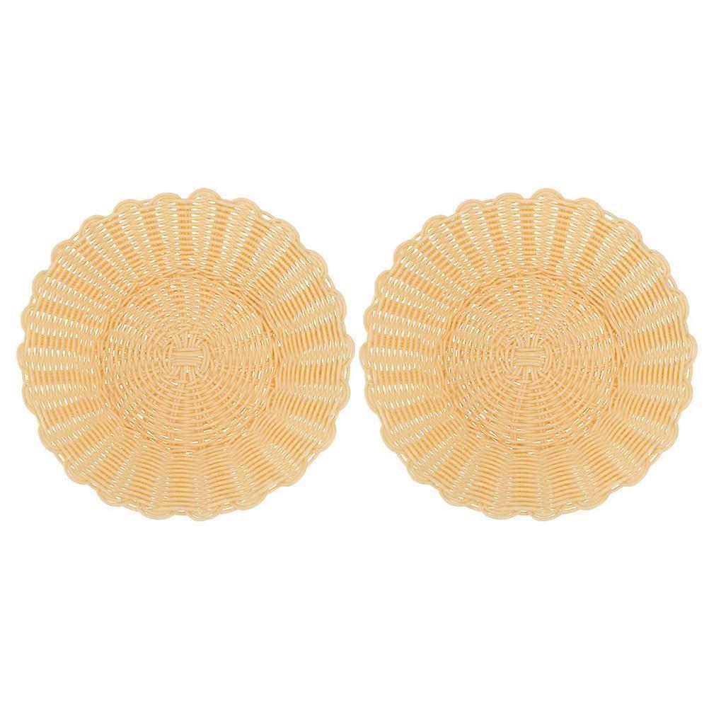 8 Pcs Bread Basket Fruit Baskets Square Khaki Ideal For Home Use Easter Wedding