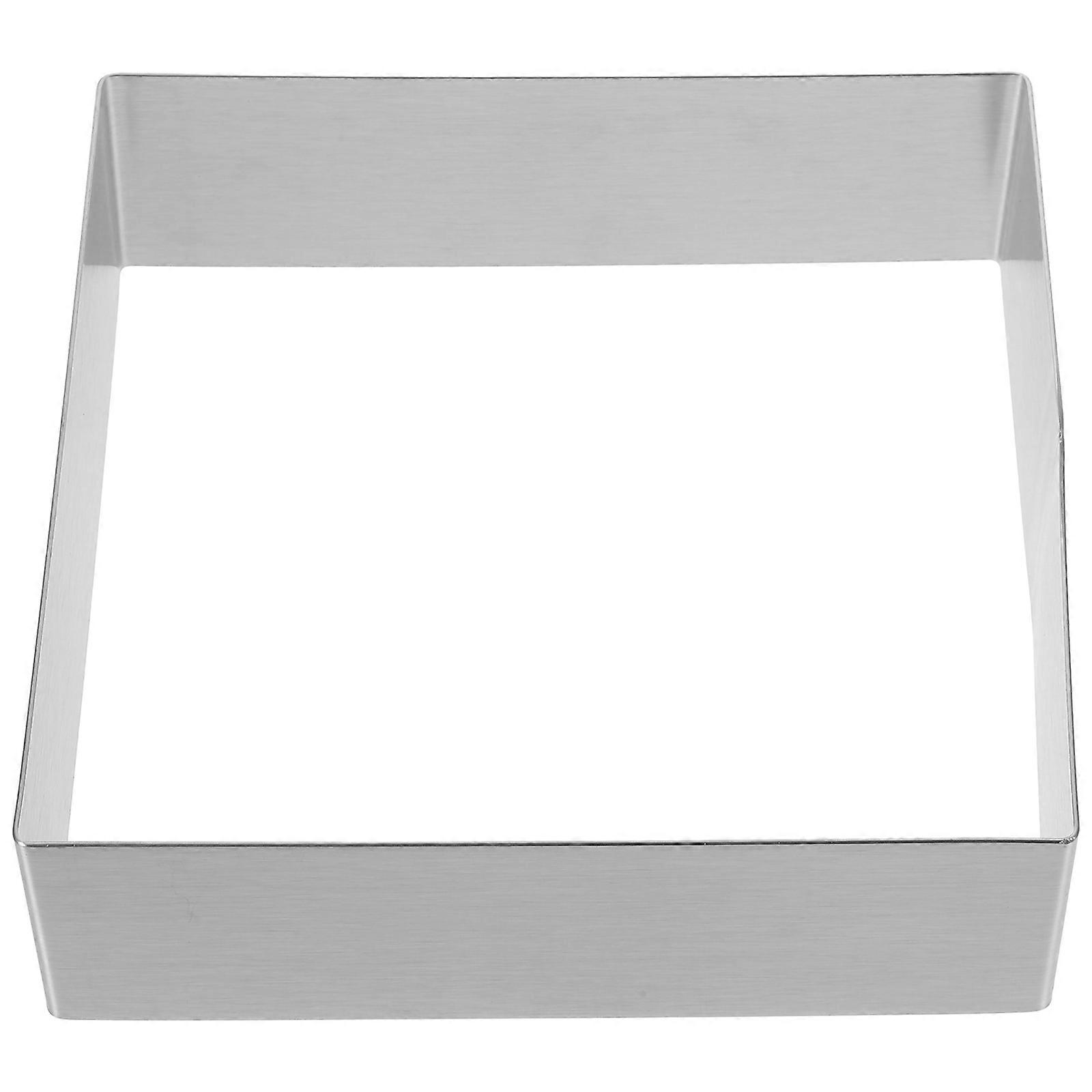 2Pcs Stainless Steel Square Cake Ring for Cutting Use Mousse Mould Silver