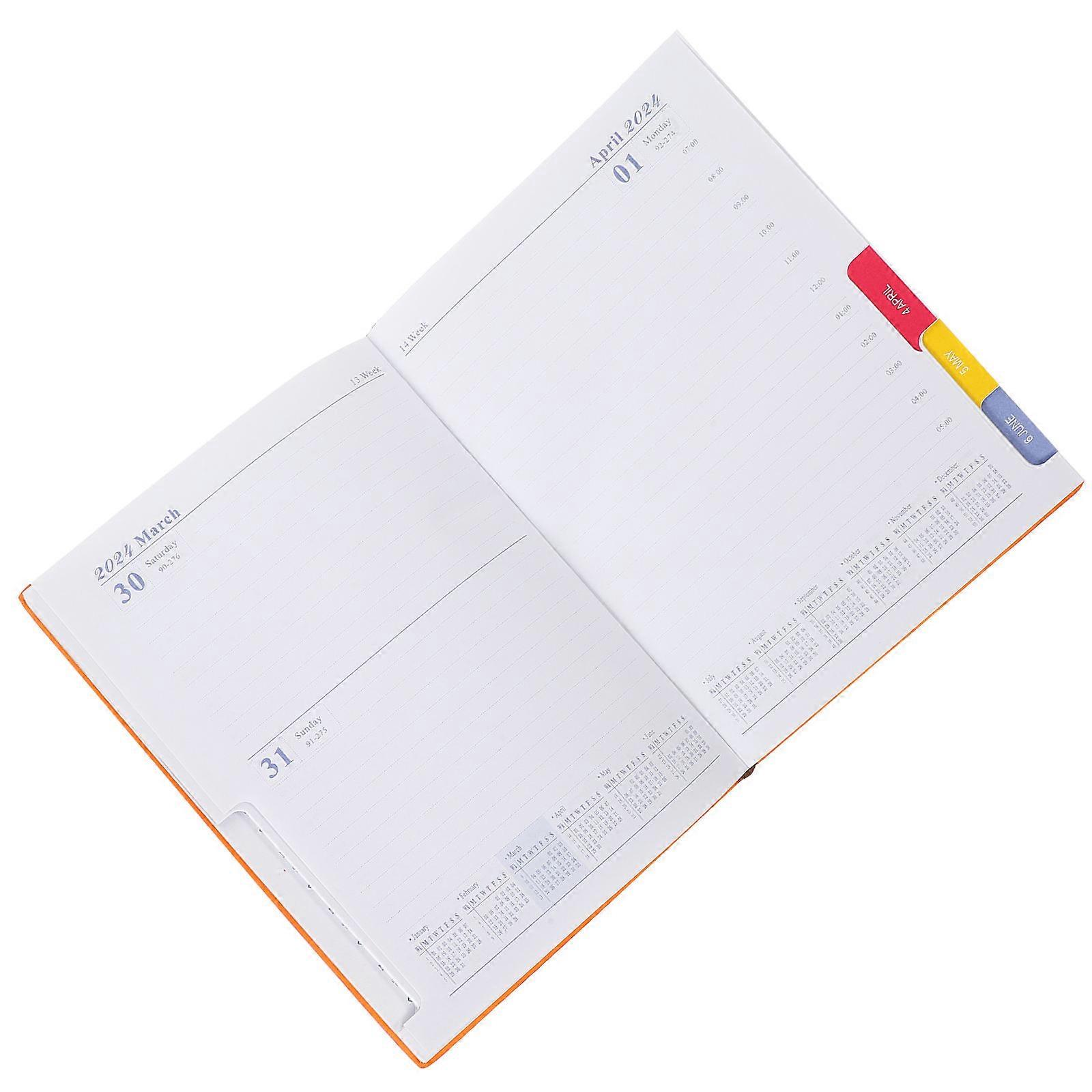 Monthly Planner Efficient Date Planner for Writing 2Pcs Orange Notepad Set