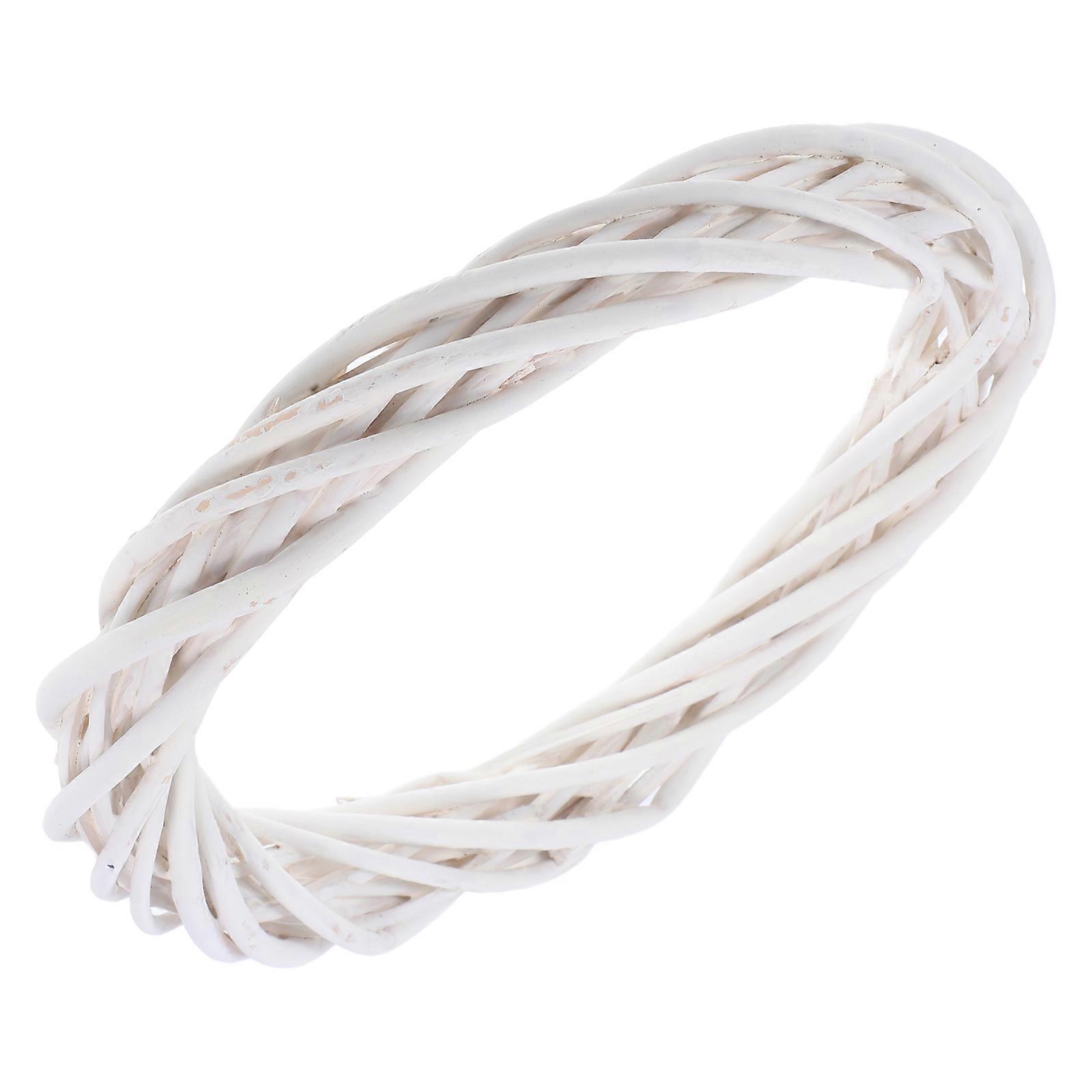 Handmade Willow Wreath for Decoration Rustic Woven White 5Pcs Pack