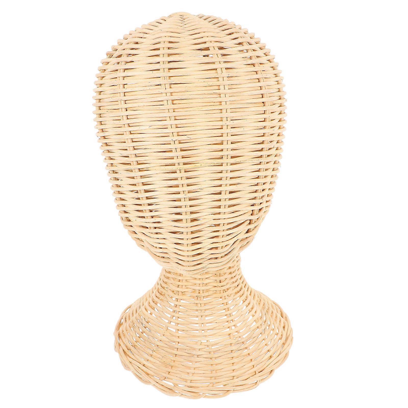Rattan Hat Holder for Hold 2Pcs Wicker Beige Hat Display and Storage