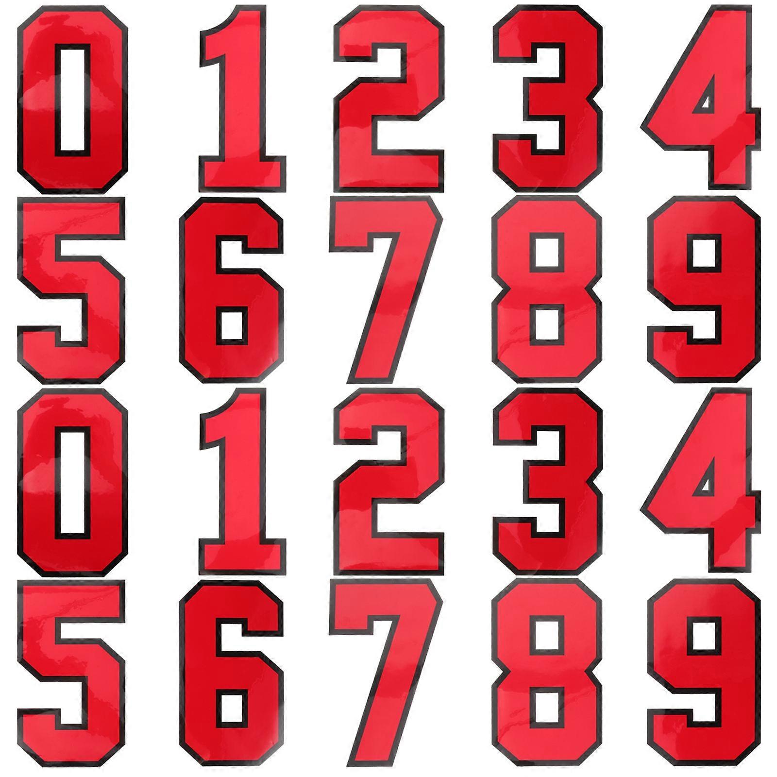 80 Pcs Decorative Number Patches For Clothing Craft Projects Red Embroidered Reinforcement